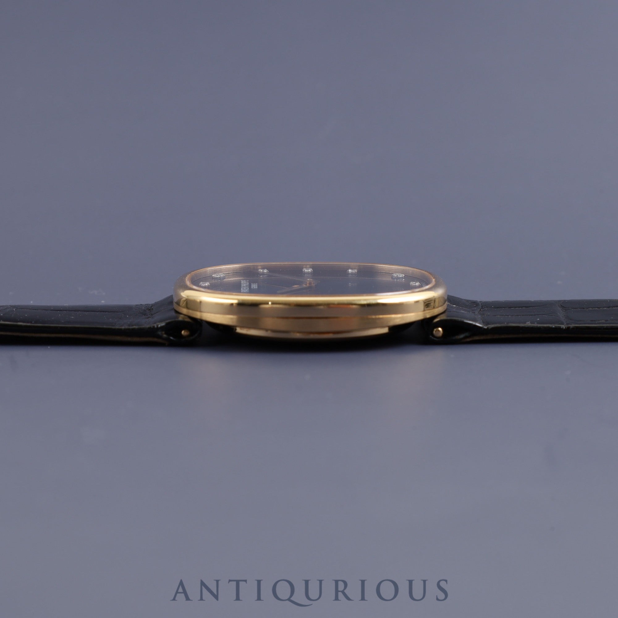 パテック・フィリップ ゴールデンエリプス 3848J-062 手巻き Cal.215 750YG 純正革ベルト 純正尾錠(750)ダイヤ12Pブルー文字盤 箱 アーカイブ(1991年)