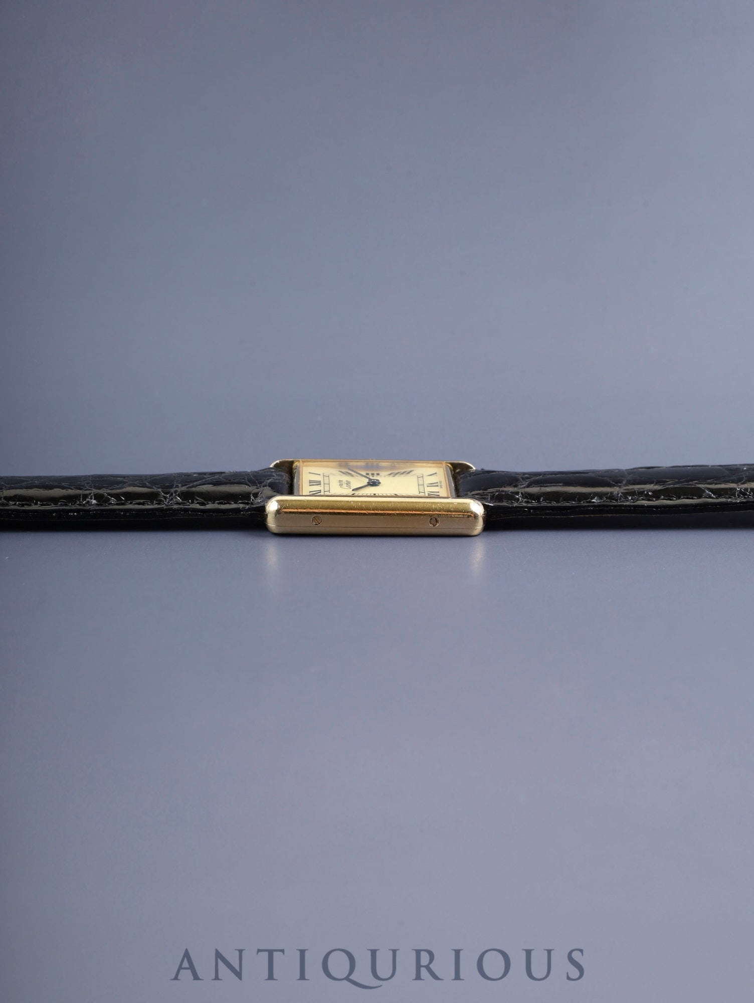Cartier Must Tank LM 1615 Quartz SV925 Leather Genuine Pin Buckle (GP) Ivory Roman Dial (SWISS MADE) Overhauled, Complete Service (Full Maintenance) at Cartier Boutique