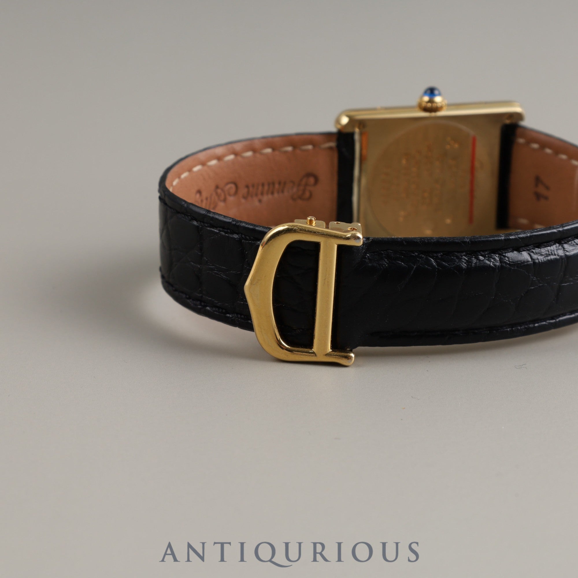 Cartier Must Tank LM QZ Cal.90 W1005654 / 590005 SV925 Leather Genuine Buckle (GP) Opalan Dial Box