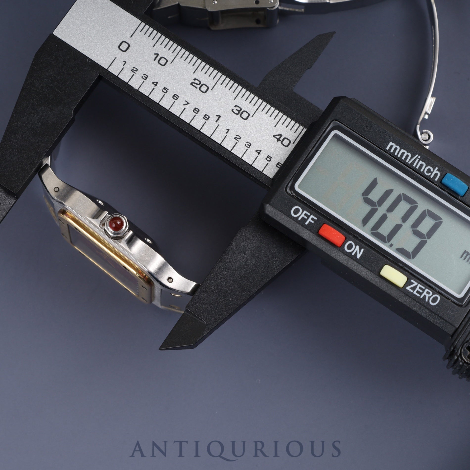 Cartier Santos Galbee LM 2961 Automatic Caliber 2671 Stainless Steel/Yellow Gold with Garnet and Bordeaux Dials, Overhauled