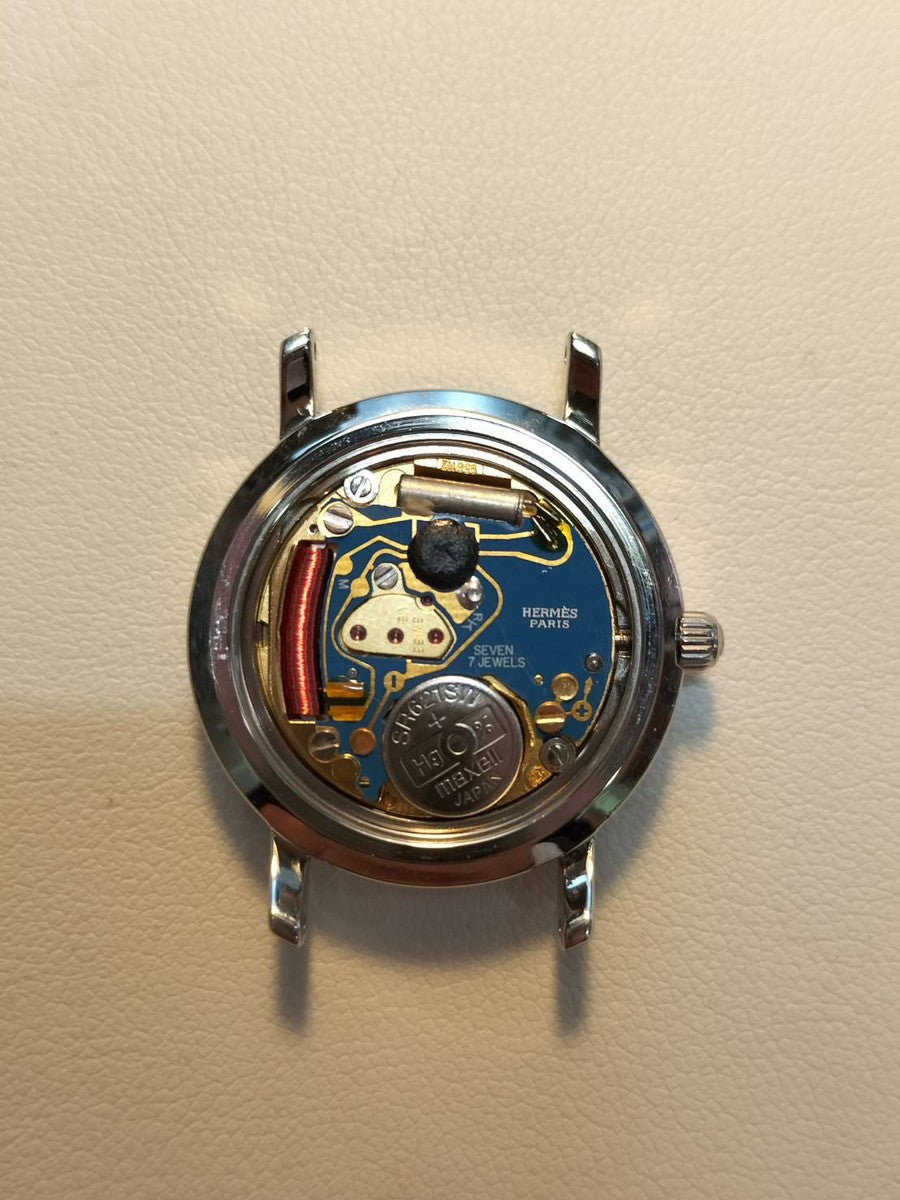 エルメス クリッパー CL4.220 クォーツ SS/GP SS/GP アイボリー文字盤 30mm 箱 冊子 保証書 ※オーバーホール済み