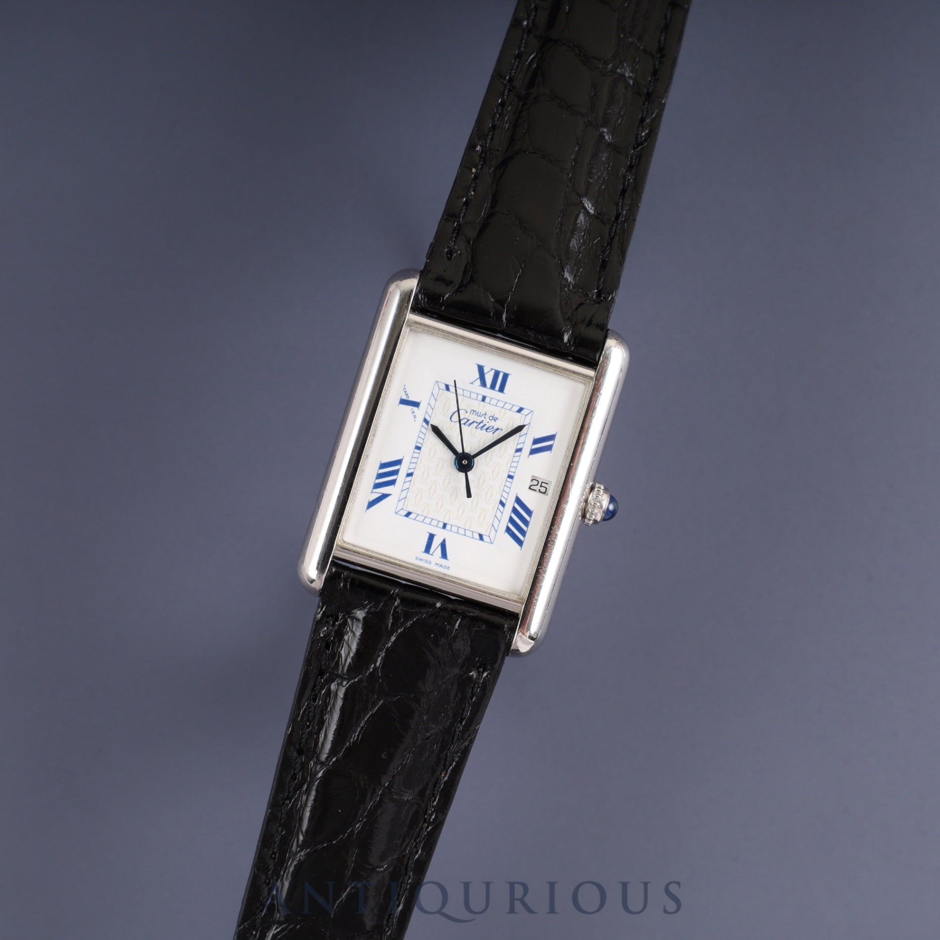 カルティエ マストタンク GM(XL) W1014154/2414 クォーツ Cal.687 SV925 革 純正Dバックル(SS) ホワイト飛びローマン文字盤 オーバーホール済み