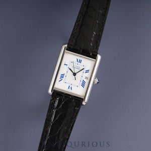 Cartier Must Tank GM (XL) W1014154/2414 Quartz Caliber 687 SV925 Leather Strap with Genuine D-Clasp (Stainless Steel) White Roman Dial Overhauled