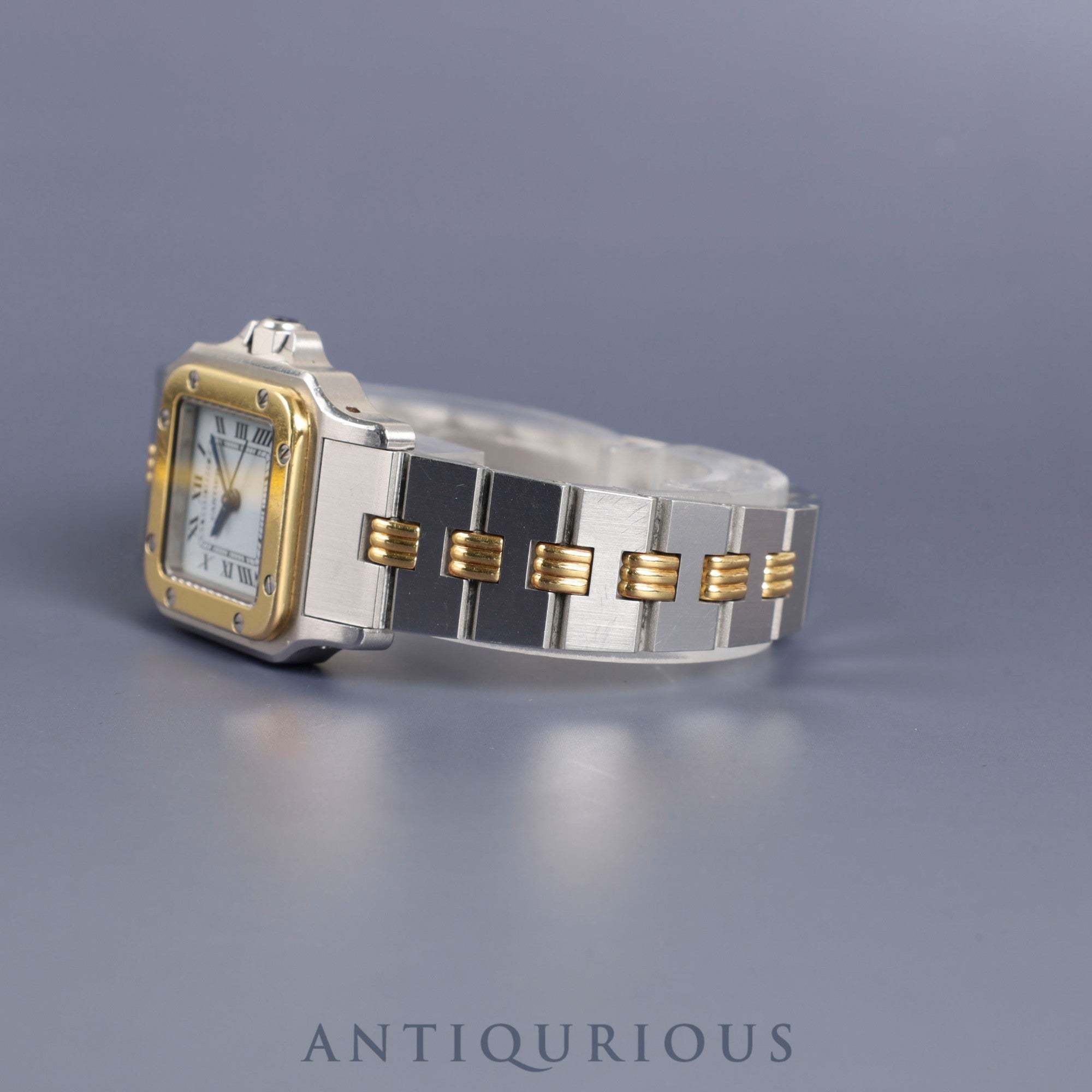Cartier Santos Carrée SM AC14.30gr OR 0.750 2.80gr / 0902 Automatic SS/YG White Roman Dial Warranty (1988) Overhauled