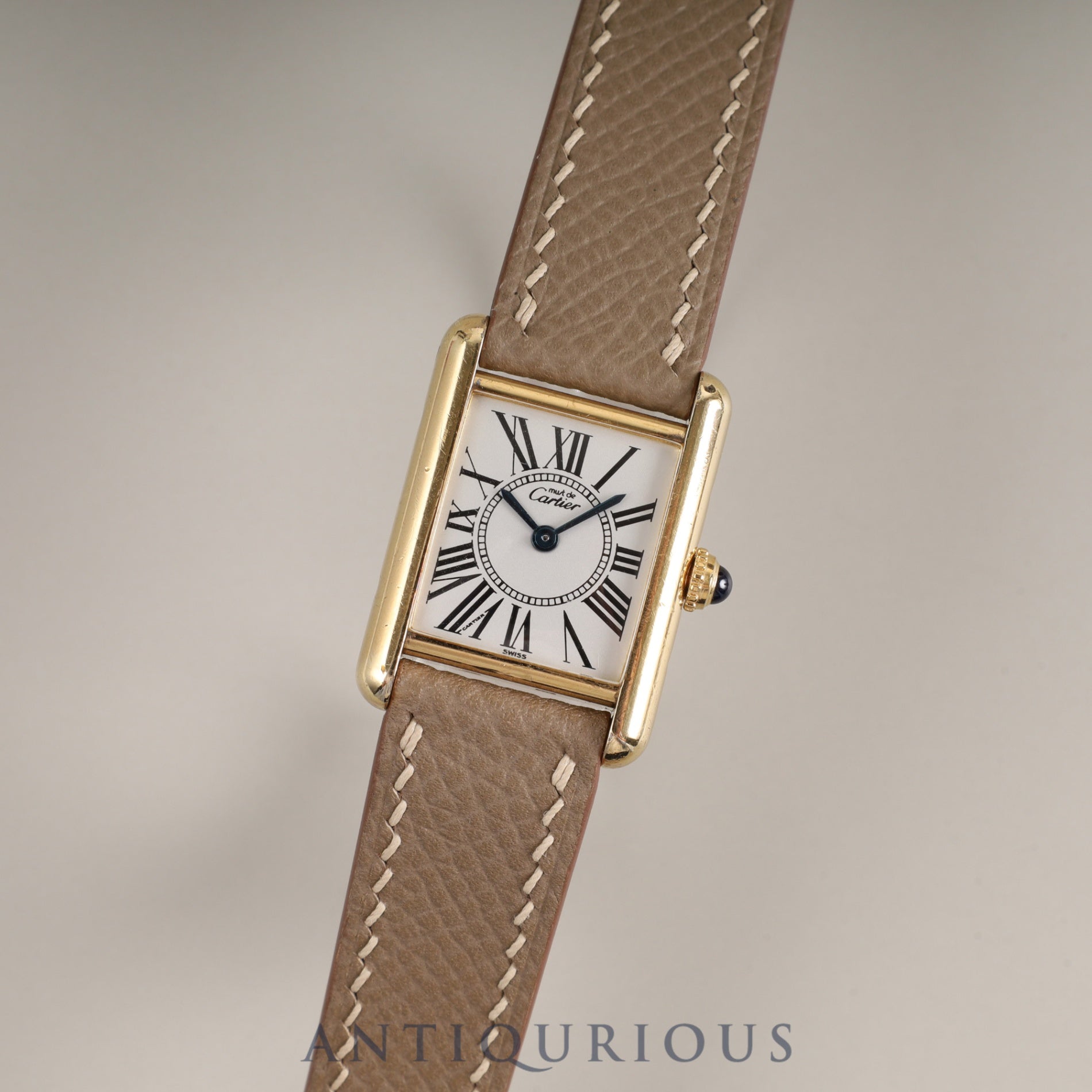カルティエ マストタンク SM 5057001 Cal.057 SV925 革 純正尾錠(GP) オパラン文字盤 オーバーホール済み