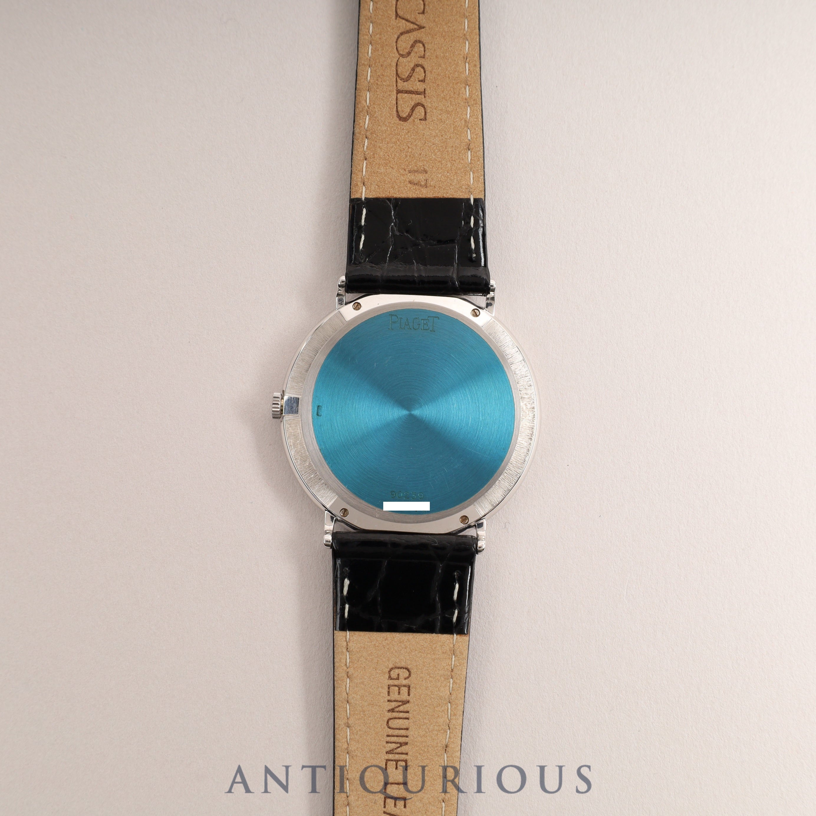 Piaget Round 90239 Manual winding Cal.9P2 WG Leather Genuine buckle (750) White dial Overhauled