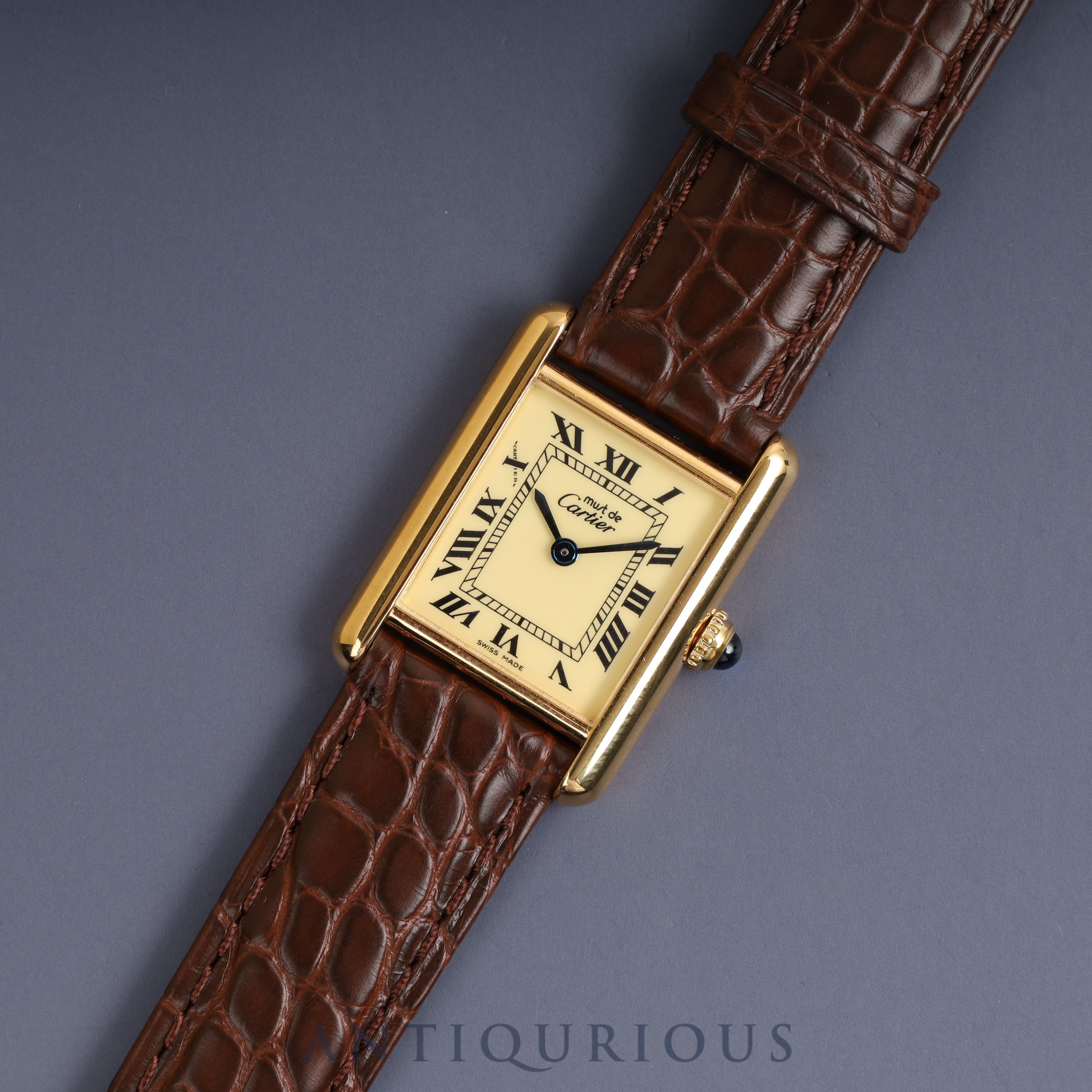 Cartier Must Tank SM QZ Ivory Roman Dial W1003153 (1613) New Finish Complete Service Completed