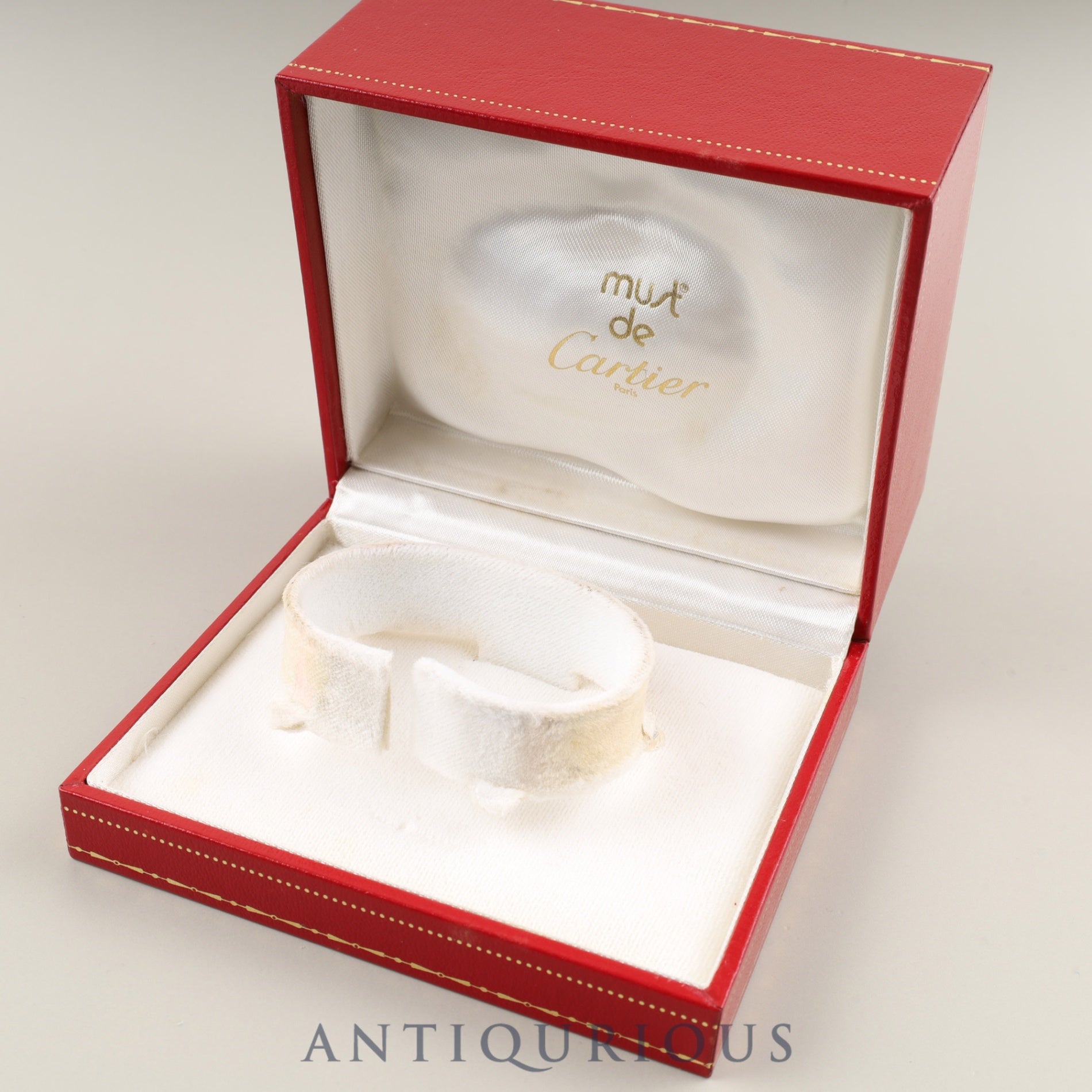 カルティエ マストコリゼ W1000653 / 590002 クォーツ Cal.90 SV925 革 純正尾錠(GP)アイボリーローマン文字盤 箱 冊子 保証書(1993年)オーバーホール済み