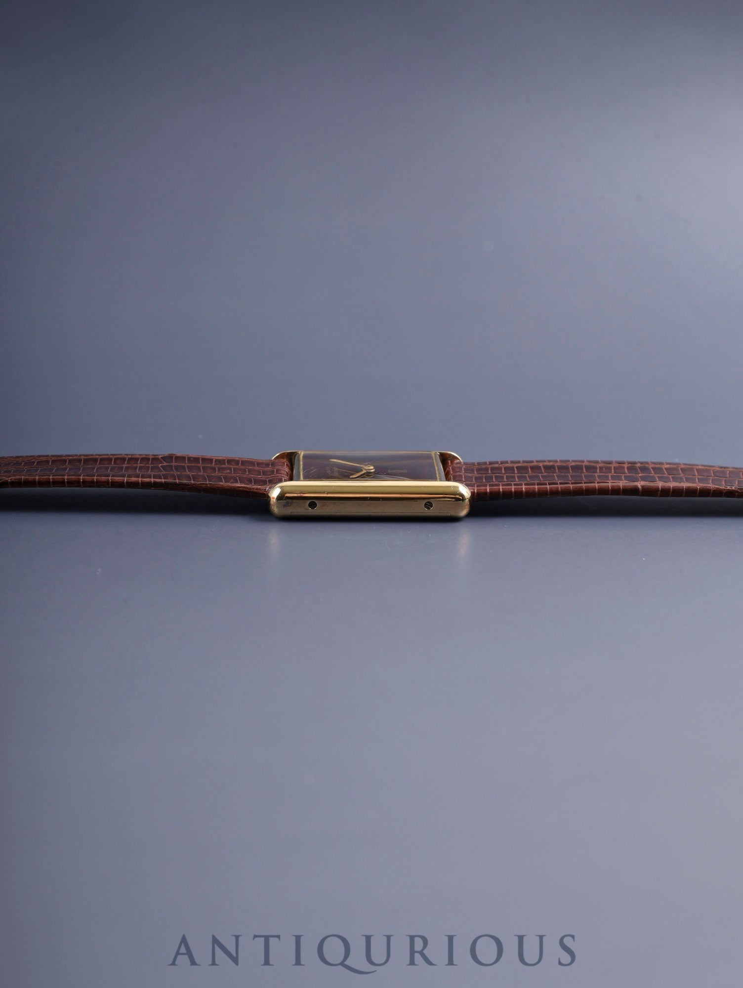 カルティエ マストタンク LM 手巻き Cal.78-1/ETA2512 SV925 革 純正尾錠(GP)マホガニー文字盤(SWISS表記) オーバーホール済み