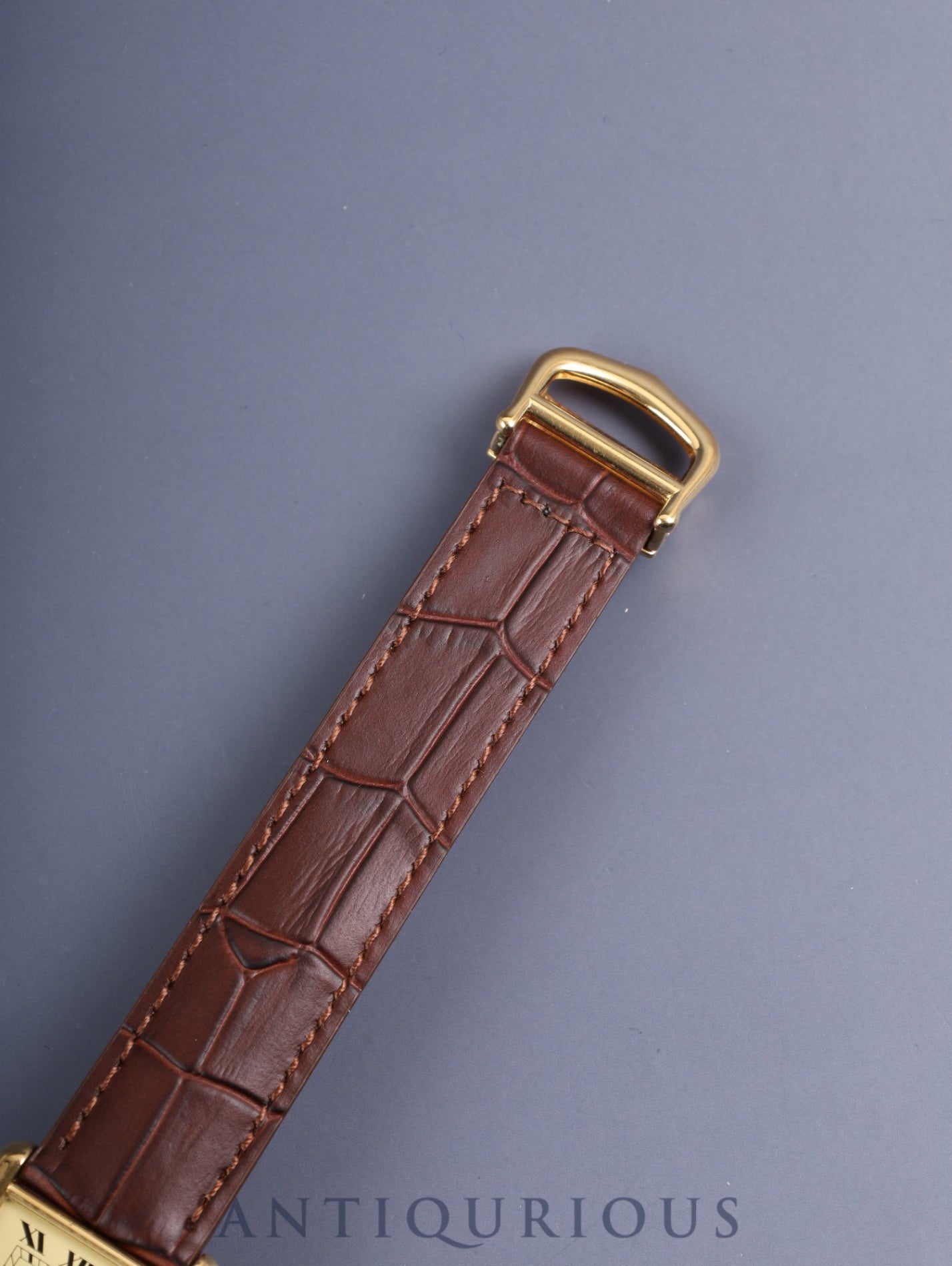 カルティエ マストタンク LM 590005 クォーツ Cal.90 SV925 革 純正尾錠(GP)アイボリーローマン文字盤(SWISS表記) オーバーホール済み