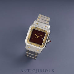 カルティエ サントス ガルベ LM 2961 自動巻き Cal.2671 SS/YG SS/YG ガーネットダイアル ボルドー文字盤 オーバーホール済み