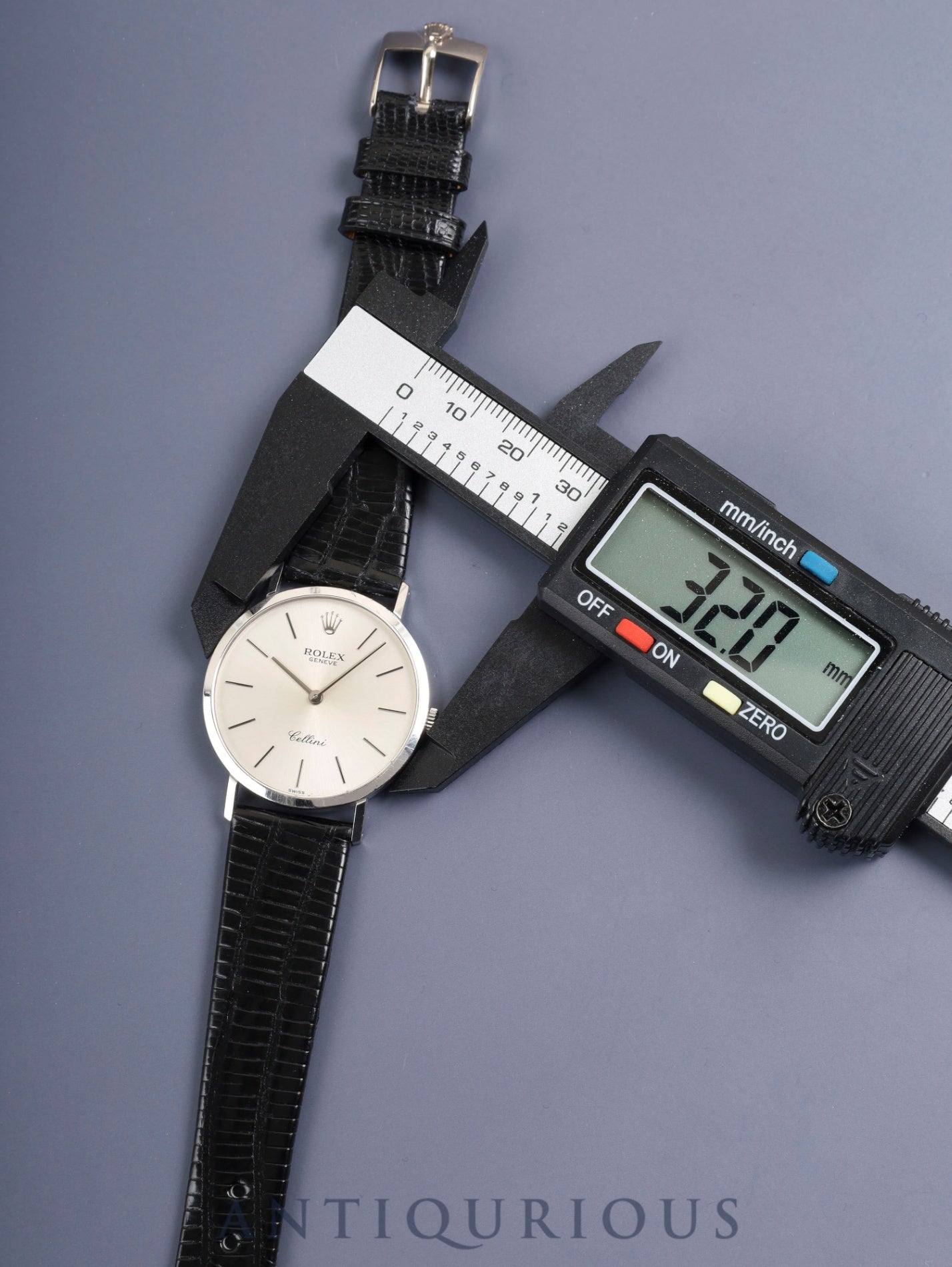 ロレックス チェリーニ 4112/9 手巻き Cal.1601 750WG 革 純正ピンバックル(750WG)シルバー文字盤 W番台(1994-1995年) 保証書(1996年)冊子 オーバーホール済み