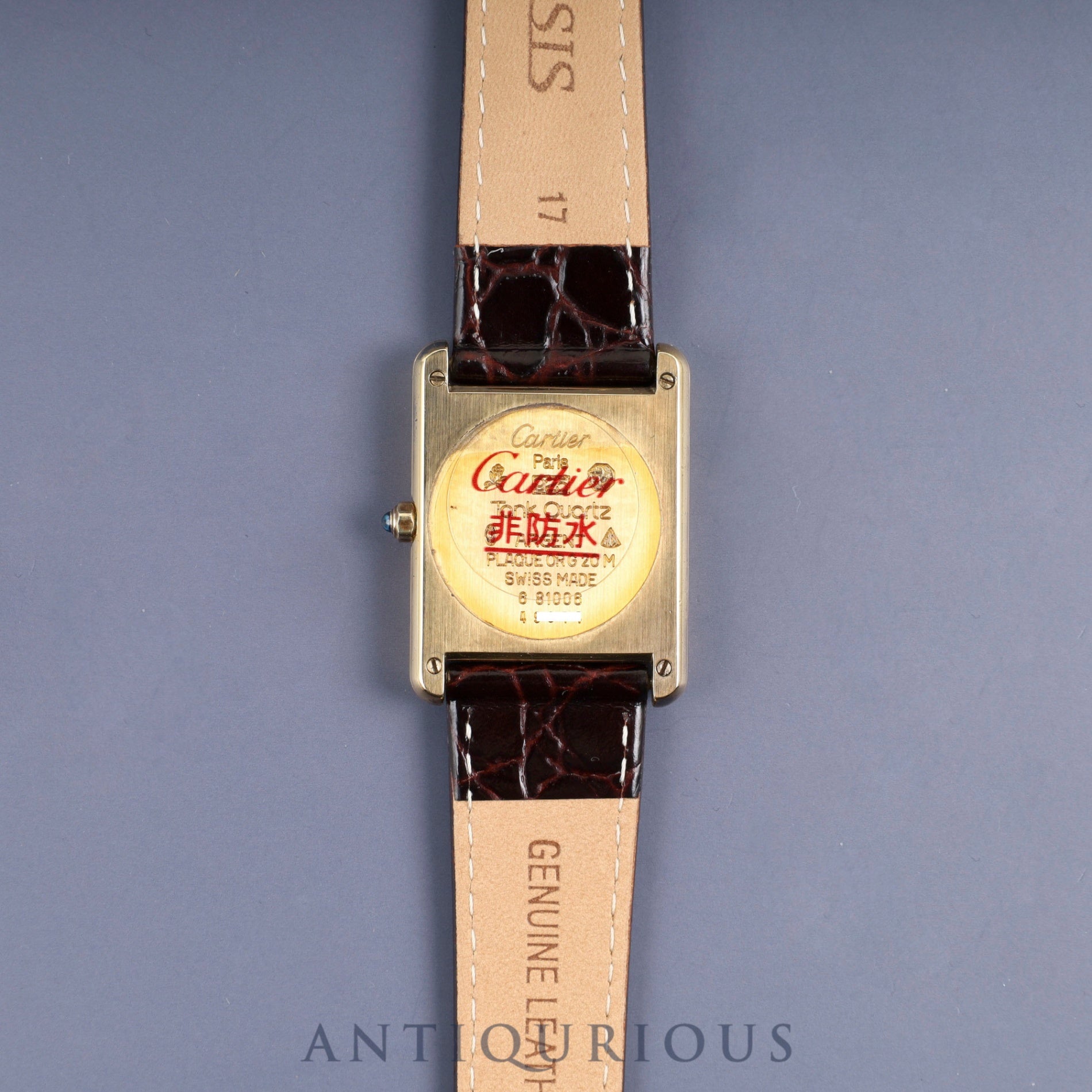カルティエ マストタンク LM 6 81006 クォーツ SV925 革 純正尾錠(GP)ガーネットダイヤル ボルドー文字盤 カルティエブティックにてコンプリートサービス(フルメンテナンス)済み