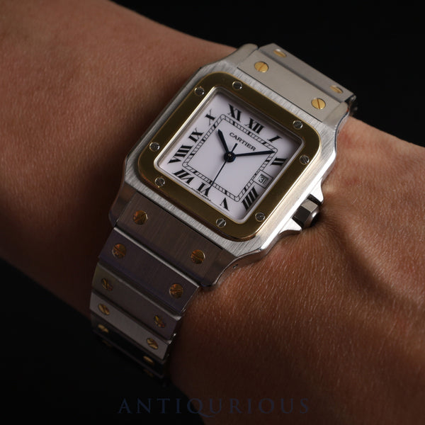 カルティエ サントス ガルベ LM 2961 自動巻き SS/GP SS/GP ホワイトローマン文字盤 国際永久保証書(1982年)カルティエブティックにてコンプリートサービス(フルメンテナンス)済み