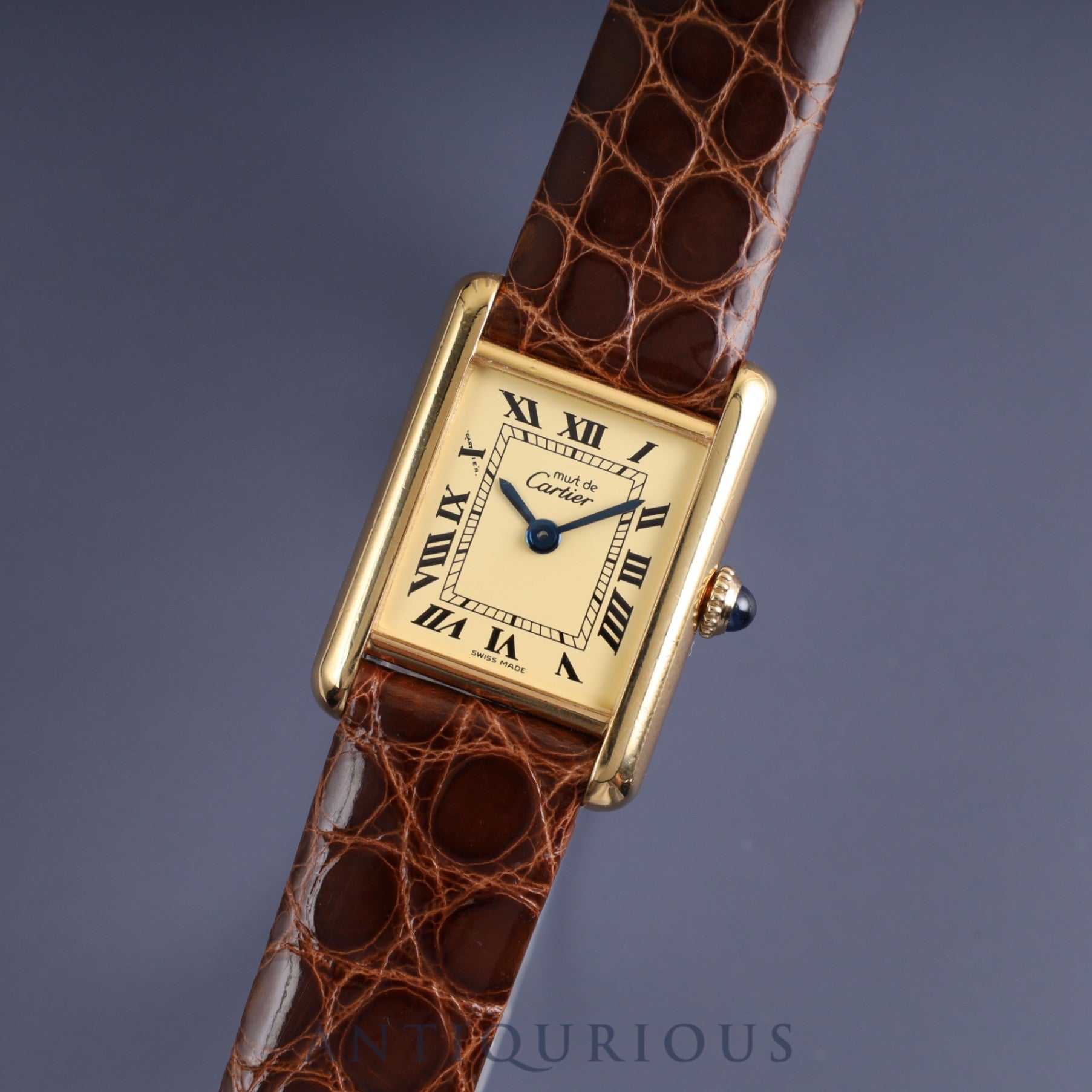 Cartier Must Tank SM Manual Winding 2974213 Ivory Roman Dial International Permanent Warranty Cartier Boutique Complete Service