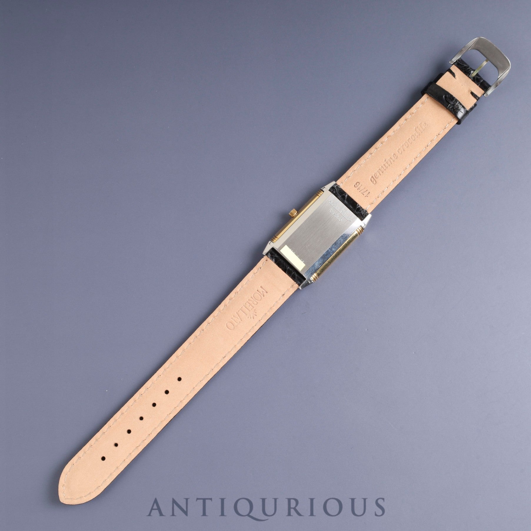 ジャガー・ルクルト レベルソ クラシック 250.8.08 クォーツ SS/YG 革 純正尾錠(SS)シルバーアラビア文字盤 オーバーホール済み ※ケース裏彫りあり