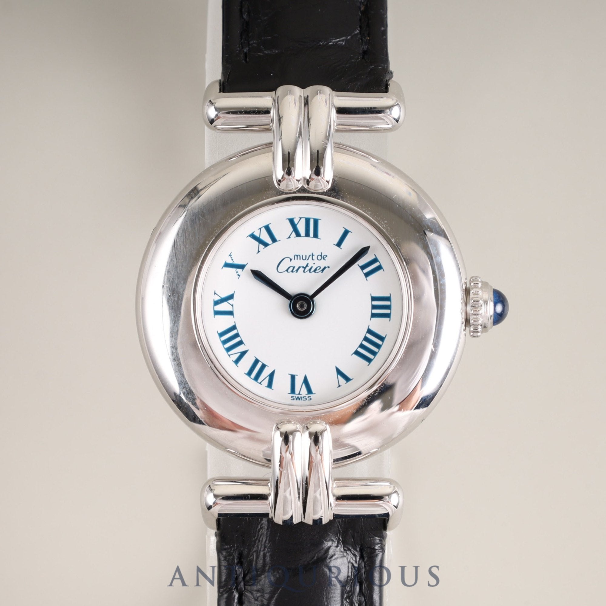 Cartier Must Colisee 690002 Quartz Cal.90 SV925 Leather Genuine D Buckle (SS) White Roman Dial Overhauled