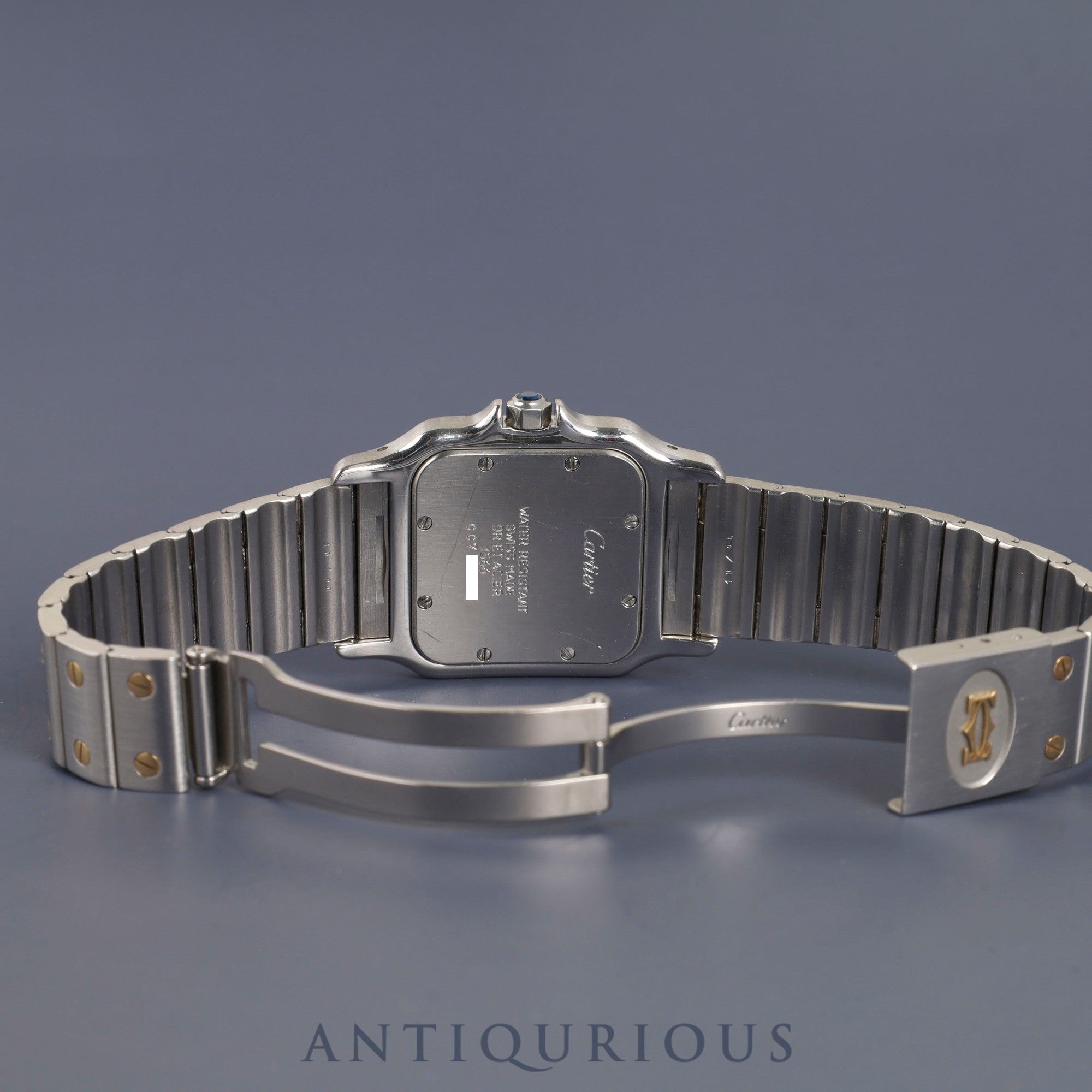 Cartier Santos Galbee LM W20030C4 / 1566 Quartz Cal.87 Stainless Steel/Yellow Gold with Gray Dial, Overhauled