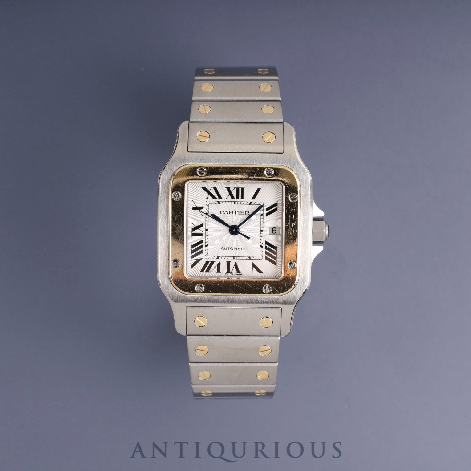 カルティエ サントス ガルベ LM W20058C4 / 2319 自動巻き SS/YG SS/YG シルバーギョーシェ文字盤 カルティエブティックにてコンプリートサービス(フルメンテナンス)済み
