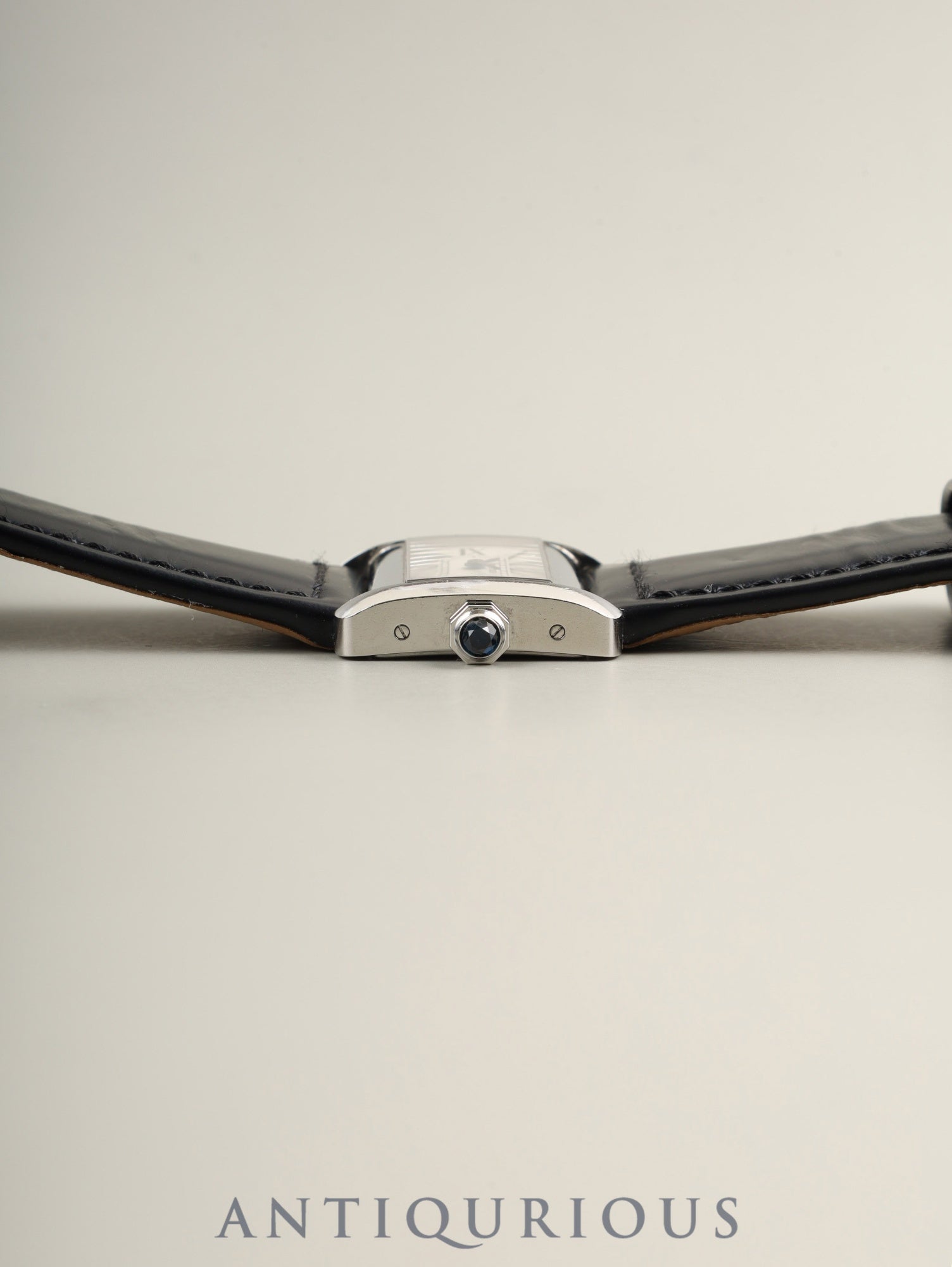 カルティエ タンク ディヴァン ミニ W6300255 / 2599 クォーツ Cal.157 SS 革 社外ピンバックル(SS)シルバーローマン文字盤 オーバーホール済み