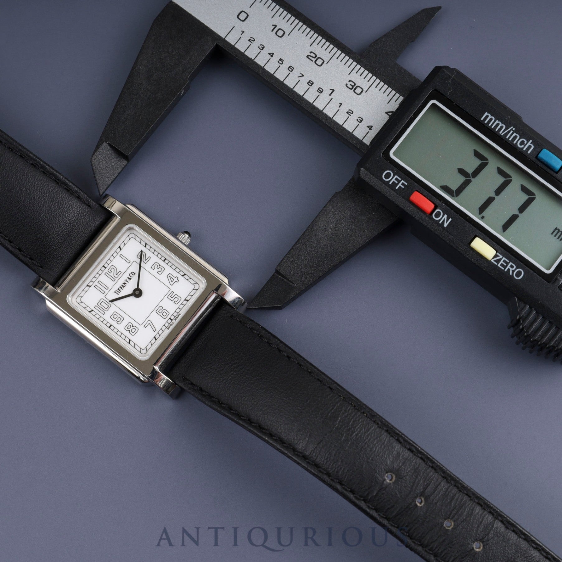 ティファニー クラシックスクエア 525.1030 クォーツ Cal.901.001 SS 純正革ベルト 純正尾錠(SS) ホワイトアラビア文字盤 オーバーホール済み