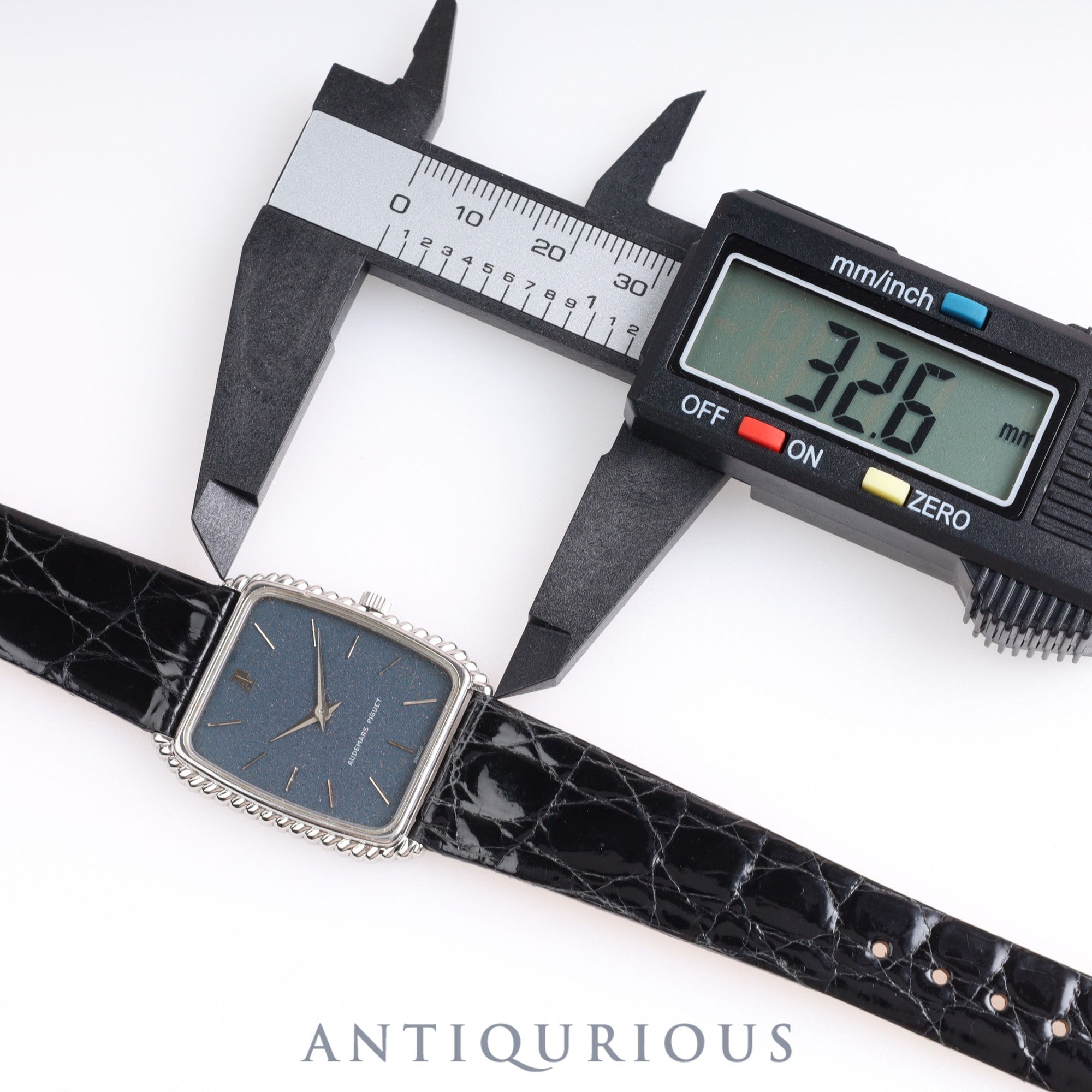 Audemars Piguet Rectangular 4249 Manual Winding Cal.2080 SS Leather Blue Dial
