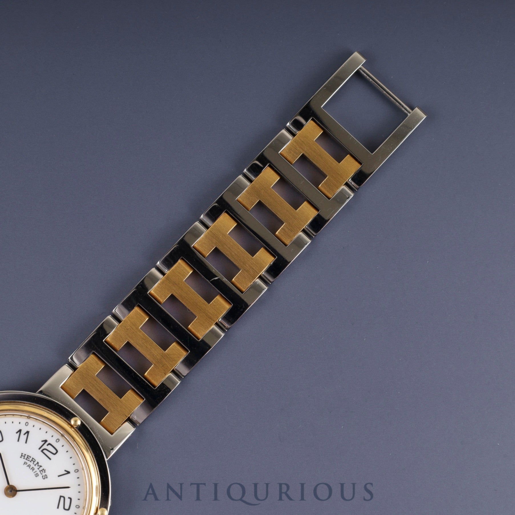 Hermes Clipper 48 03 Quartz SS/GP SS/GP White Dial Overhauled