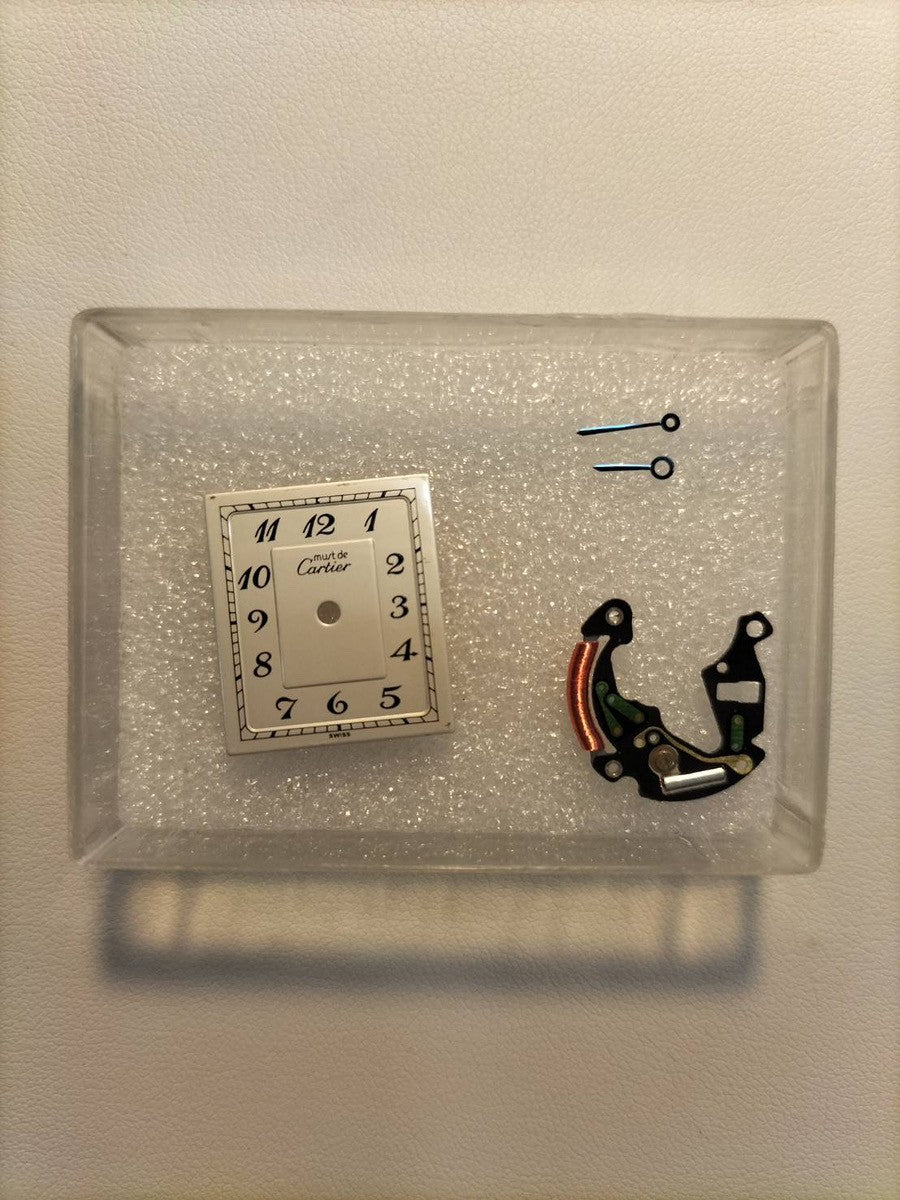 Cartier Must Tank LM 590005 Quartz Caliber 90 SV925 Leather Strap with Genuine GP Buckle, Arabic Dial, Overhauled