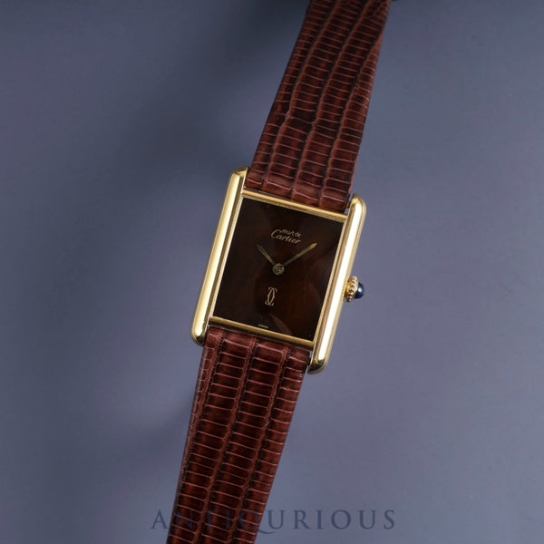 Cartier Must Tank LM Manual winding Cal.78-1 SV925 Leather Genuine buckle (GP) Mahogany dial Overhauled