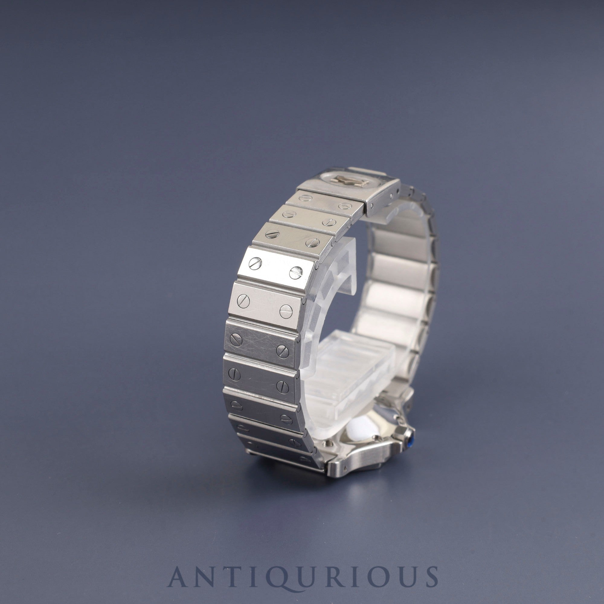 カルティエ サントス オクタゴン LM 2965 自動巻き SS SS グレーゴースト文字盤 冊子 保証書(1985年) カルティエブティックにてコンプリートサービス済み