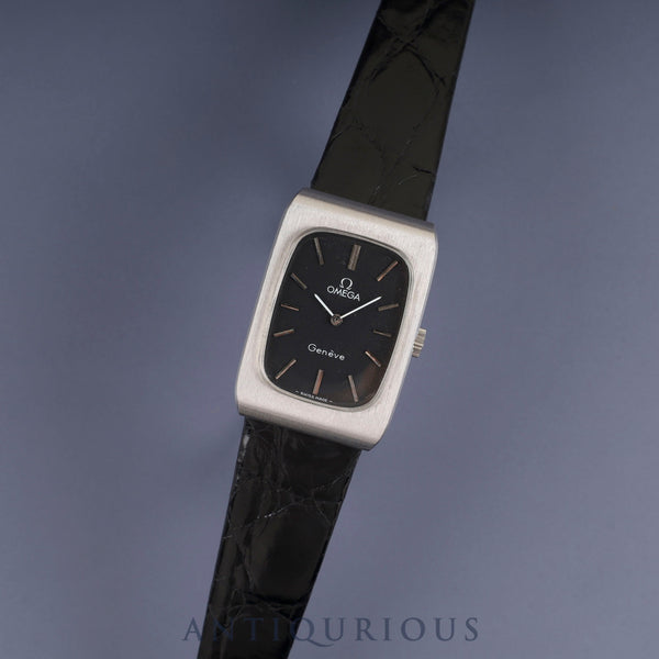 オメガ ジュネーブ 511.0469 手巻き SS 革 社外尾錠 (SS)ブラック文字盤 オーバーホール済み