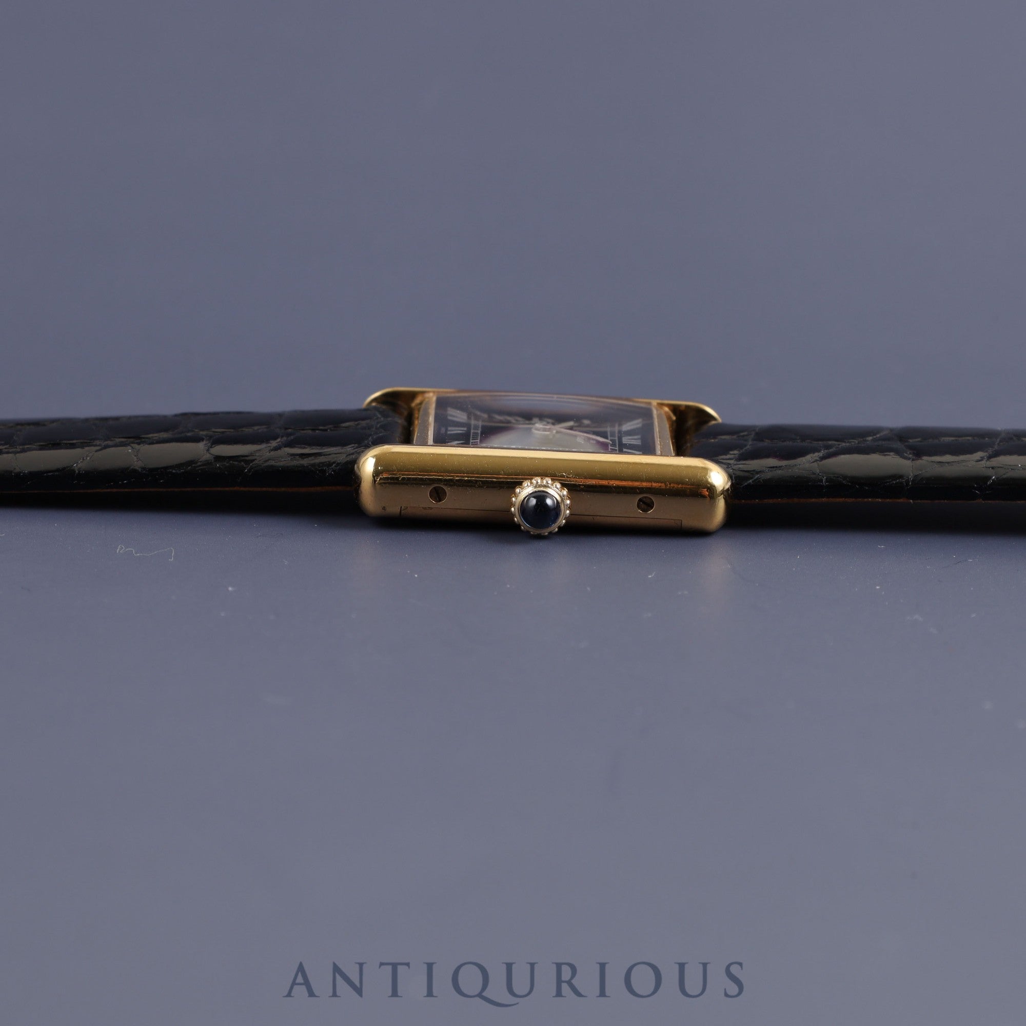 Cartier Must Tank SM Manual winding Cal.78-1 925 Leather Genuine buckle (GP) Black Roman dial Overhauled