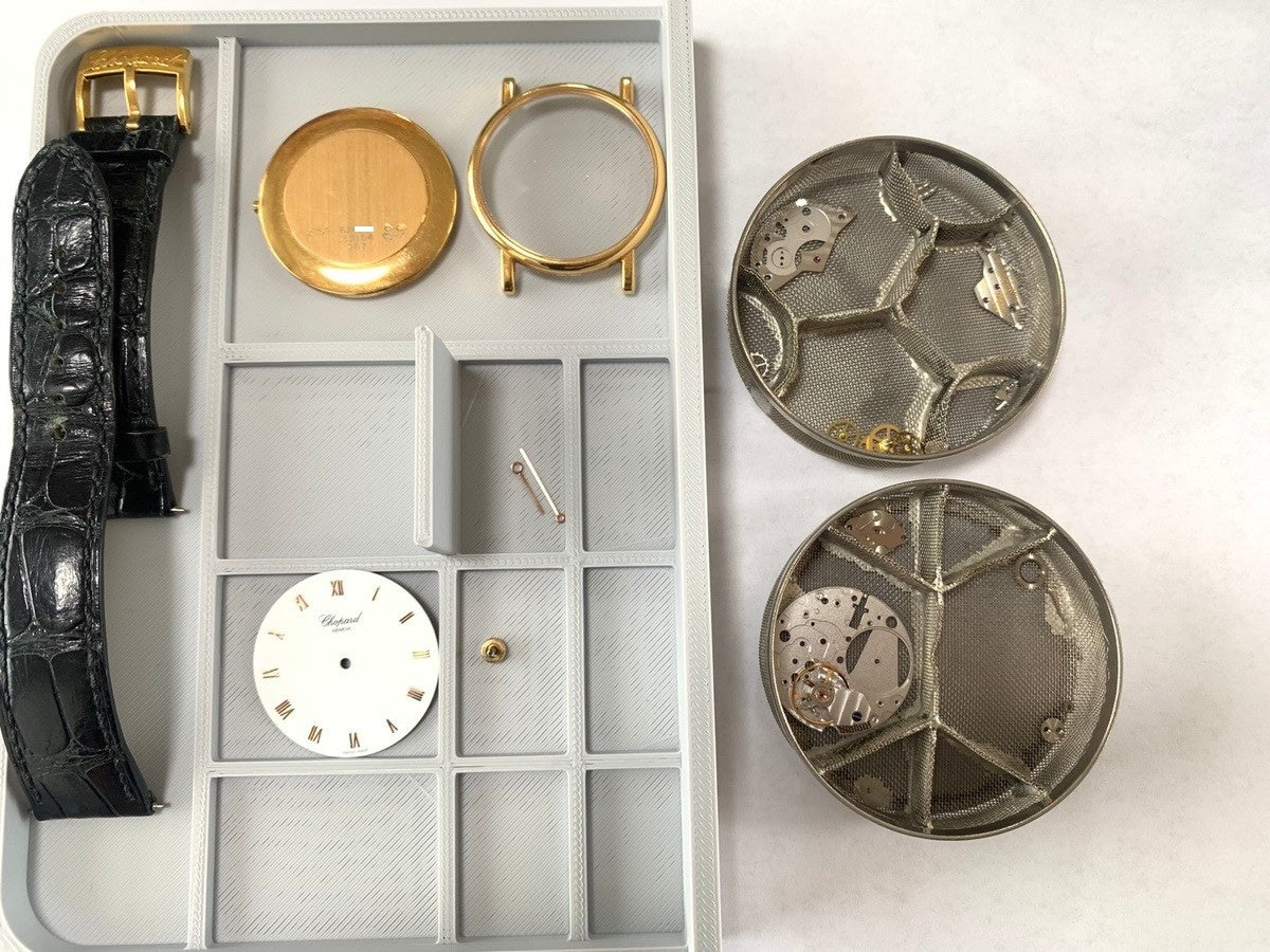 ショパール クラシック 163154/987 手巻き Au750 革 純正尾錠(GP) ホワイト文字盤 箱 冊子 保証書(2012年)オーバーホール済み