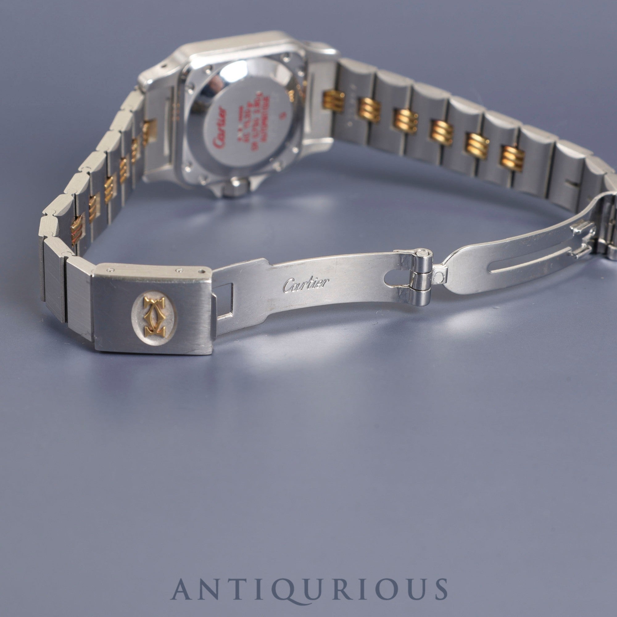 Cartier Santos Carrée SM AC14.30gr OR 0.750 2.80gr / 0902 Automatic SS/YG White Roman Dial Warranty (1988) Overhauled
