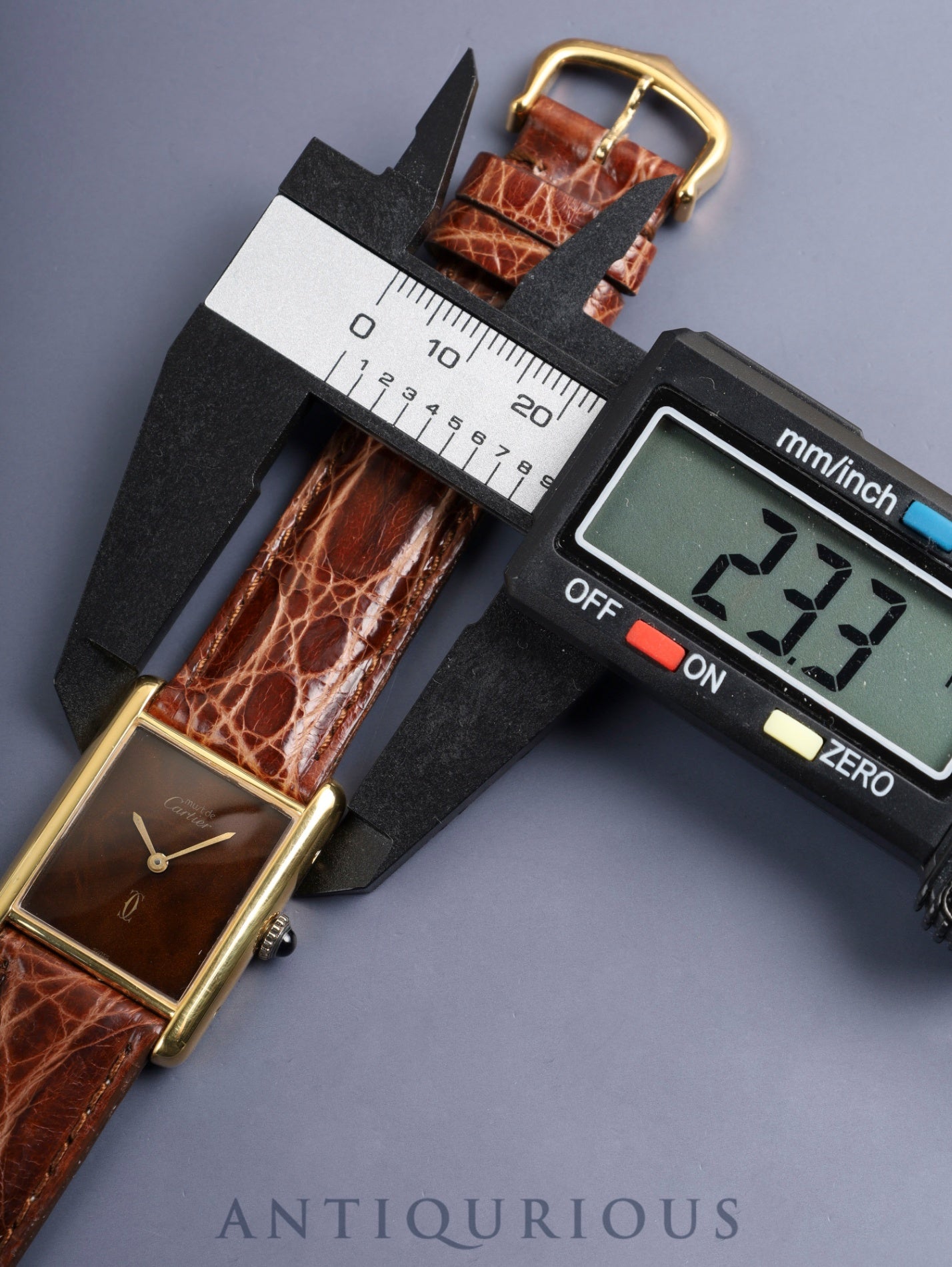 Cartier Must Tank LM Hand-wound Cal.78-1 SV925 Leather Original pin buckle (GP) Mahogany dial (SWISS inscription) Box Warranty (undated) Booklet Overhauled Polished