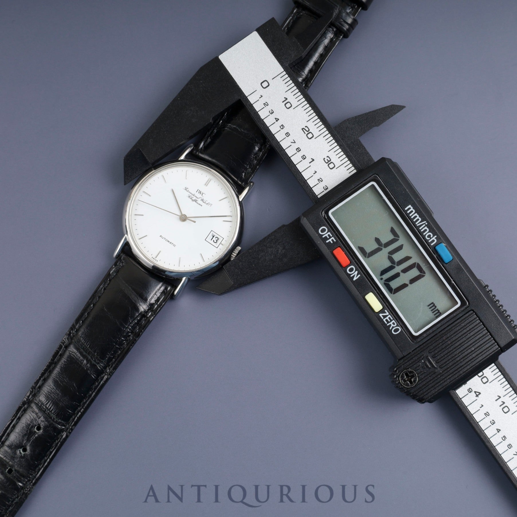 IWC Portofino IW351320 Automatic Caliber 30120 Stainless Steel Watch with Genuine Leather Strap and Genuine Stainless Steel Buckle, White Dial, Booklet, Cloth, Overhauled