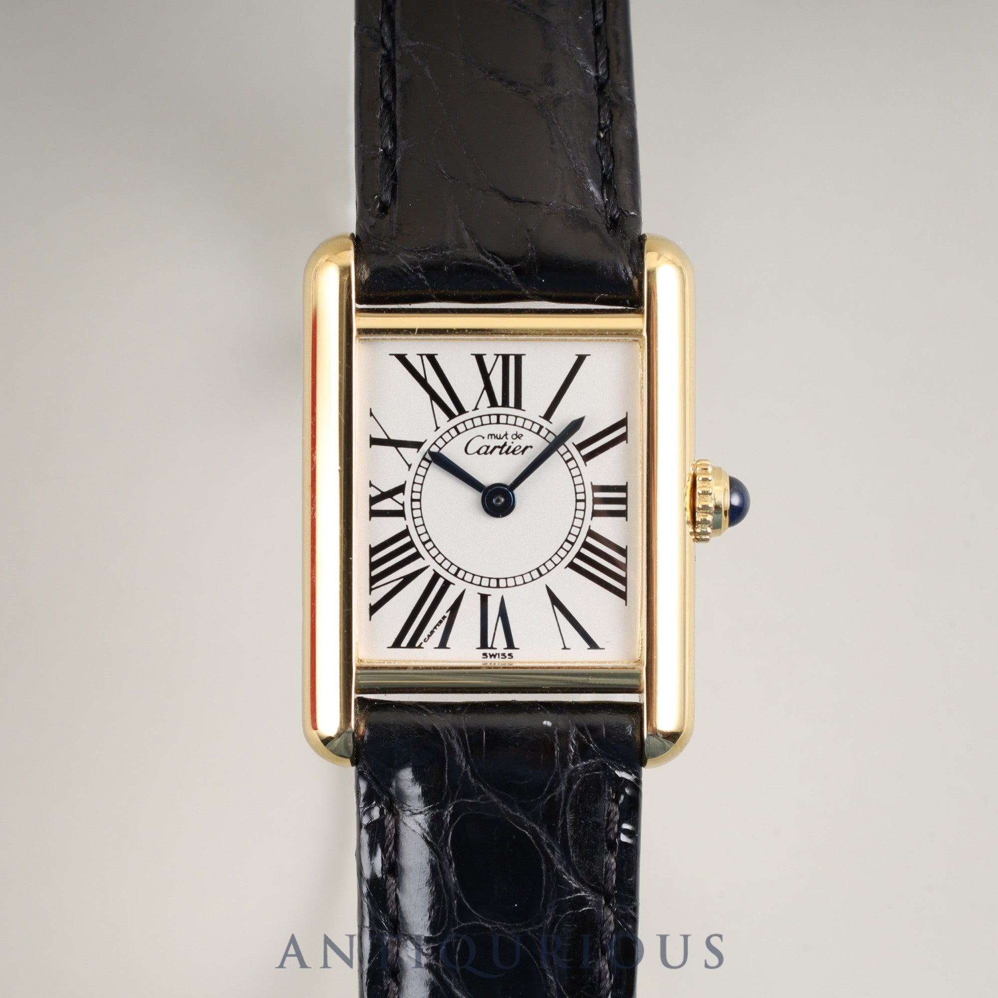 カルティエ マストタンク SM 1613 クォーツ Cal.057 SV925 革 純正Dバックル(GP) オパラン文字盤 箱 冊子 保証書 オーバーホール済み
