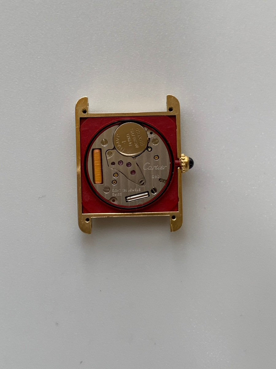カルティエ マストタンク LM W1002753 / 590005 クォーツ Cal.690 SV925 革 純正ピンバックル(GP)アイボリーローマン文字盤(SWISS MADE表記)オーバーホール済み