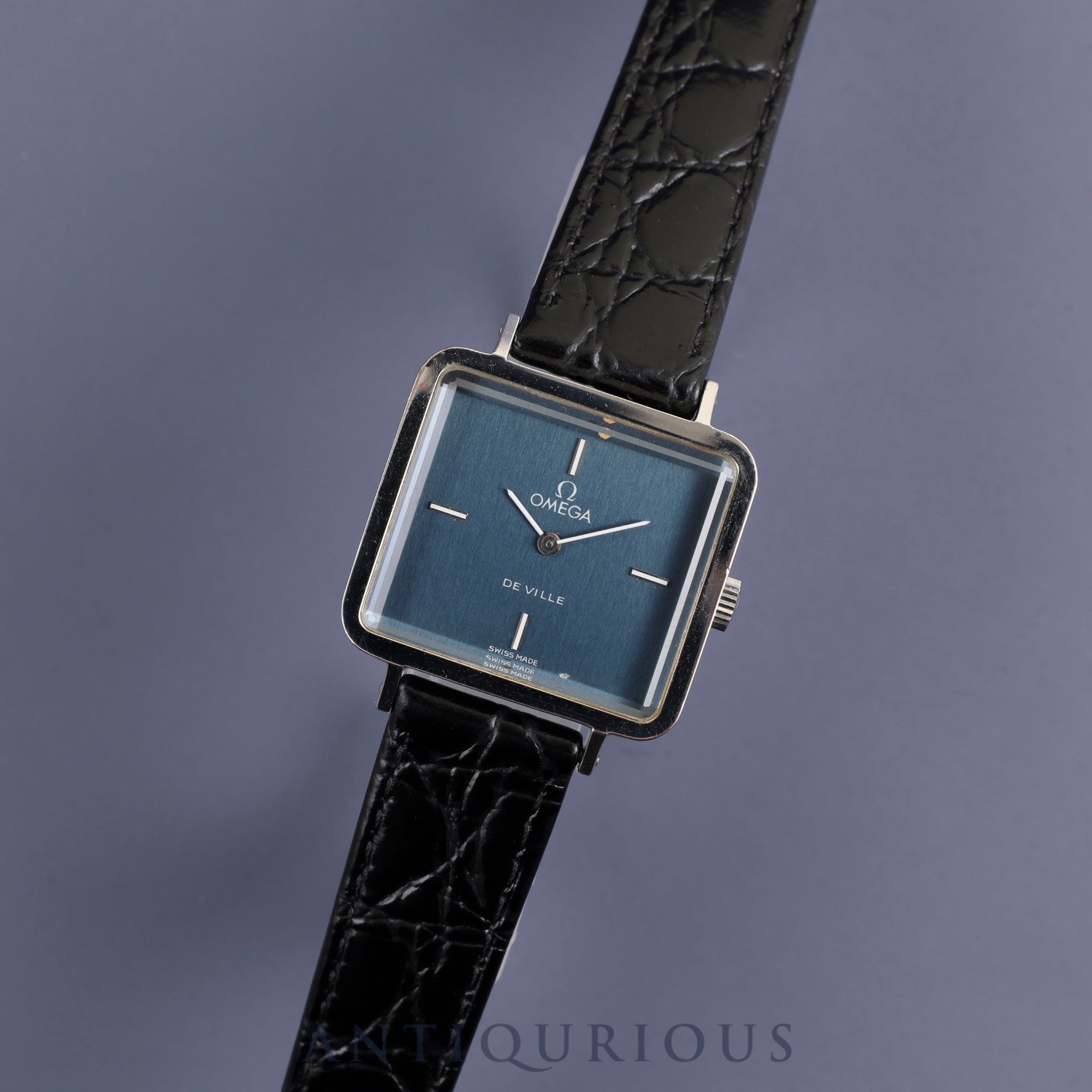 オメガ デ・ヴィル 511.0375 手巻き Cal.625 SS 革 純正尾錠(SS)ネイビー文字盤 オーバーホール済み