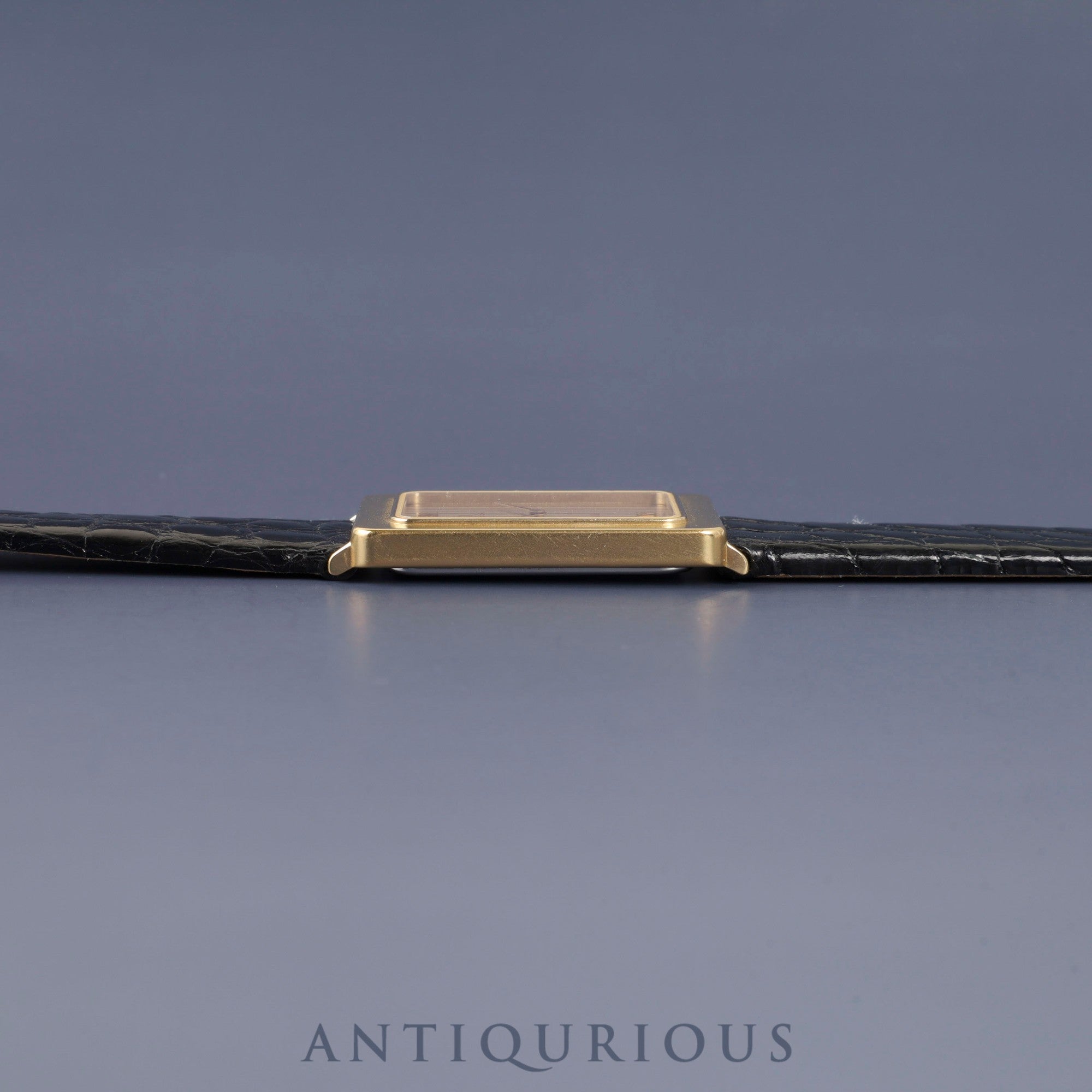 オメガ デ・ヴィル 195.0051 クォーツ Cal.1455 GP 革 社外尾錠(GP)ゴールドストライプ文字盤 オーバーホール済み