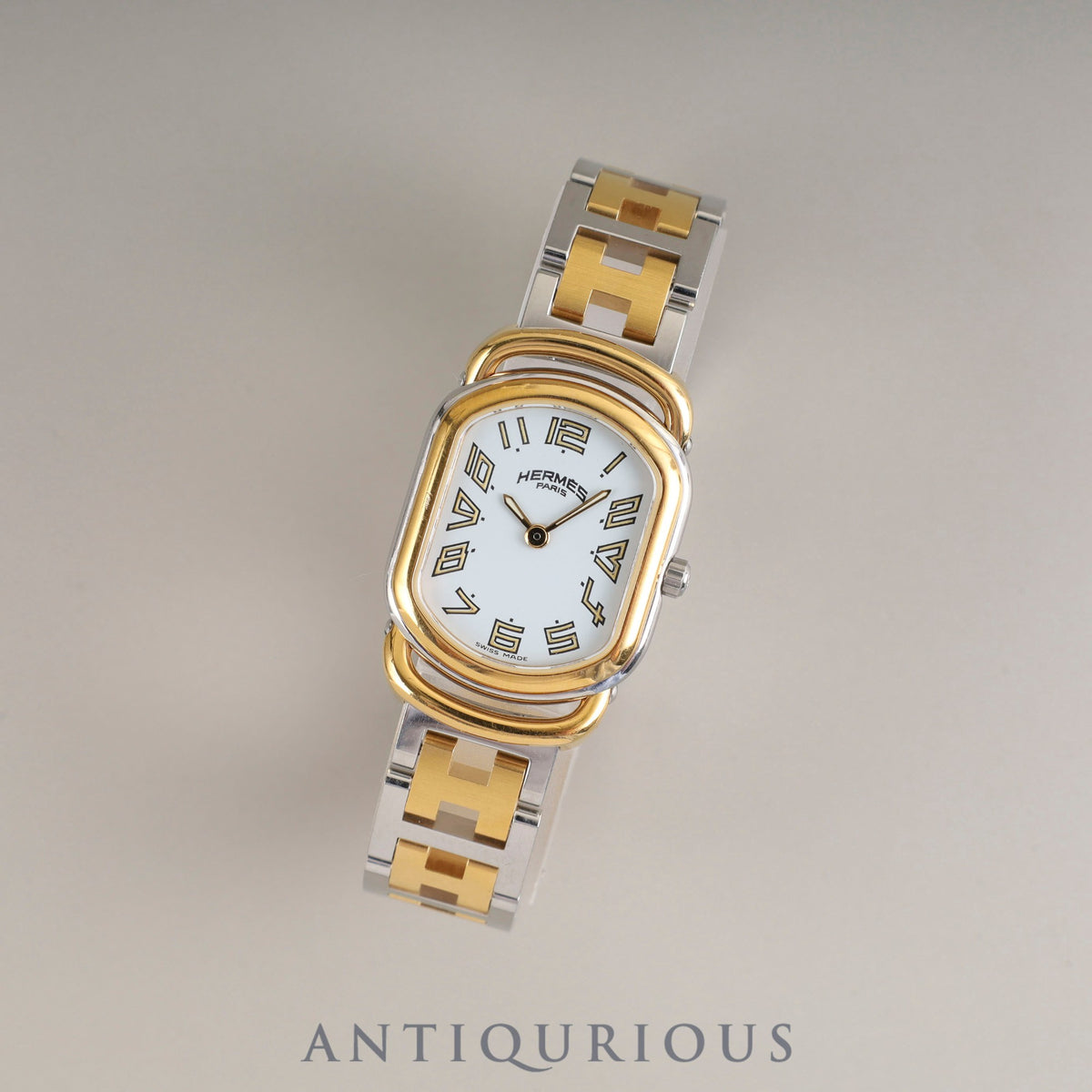 Hermes Rally RA1.240 Quartz Cal.976.001 SS/GP SS/GP White Dial Overhauled