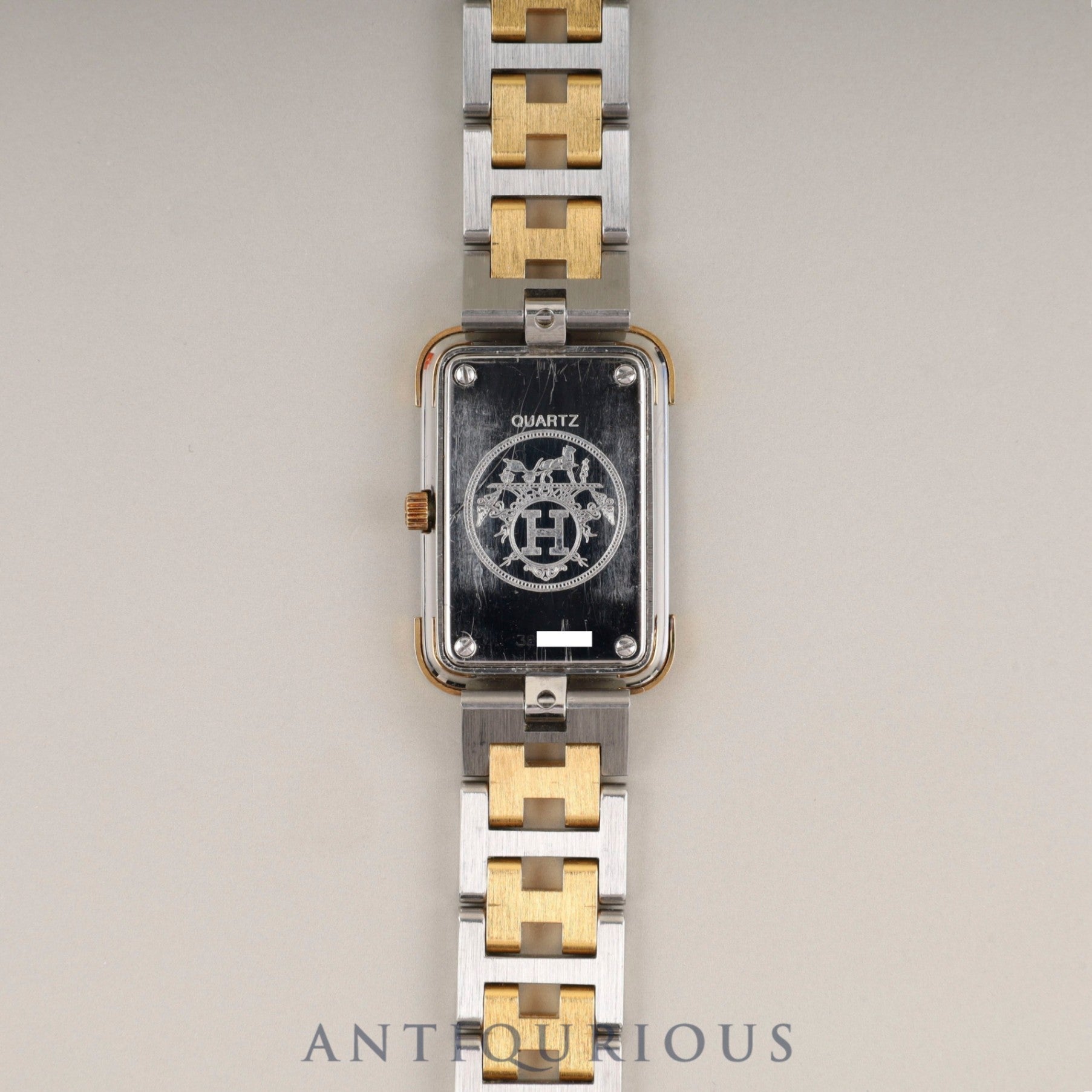 エルメス クロアジュール クォーツ Cal.976 001 SS/GP SS/GP ホワイト文字盤 オーバーホール済み