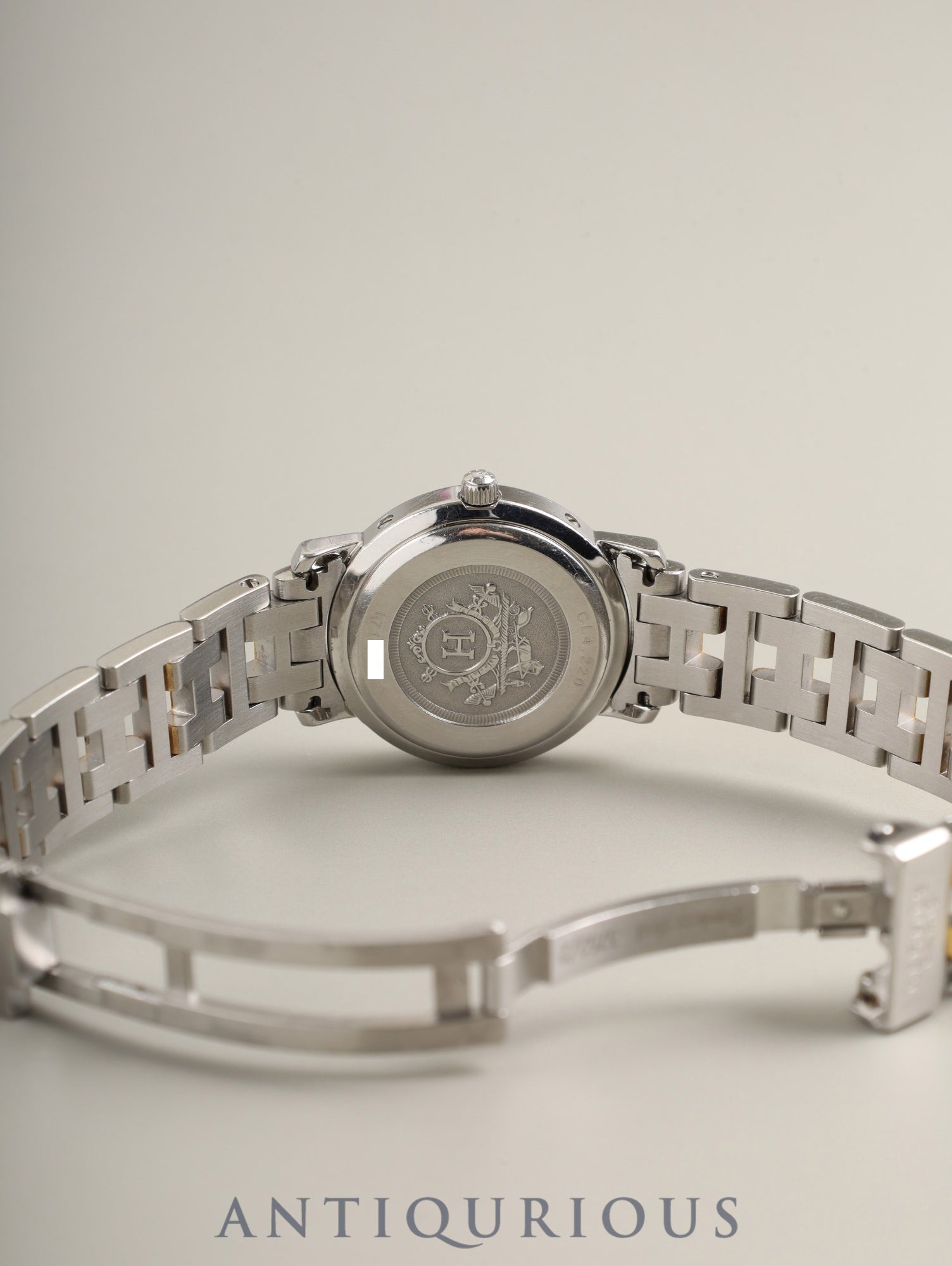 エルメス クリッパー CL4.220 クォーツ SS/GP SS/GP アイボリー文字盤 30mm 箱 冊子 保証書 ※オーバーホール済み