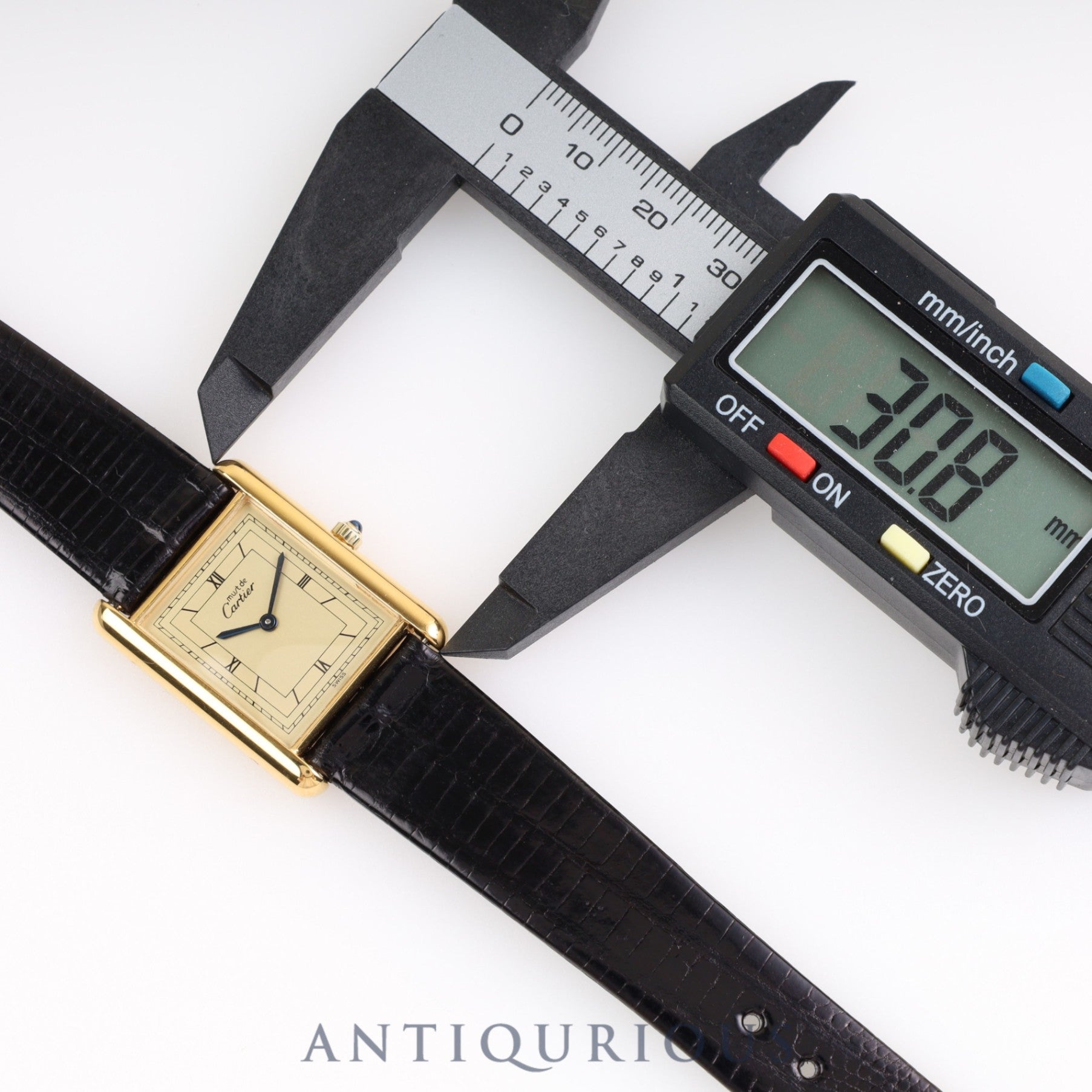 Cartier Must Tank LM QZ 681006 SV925 Leather Genuine Buckle (GP) Champagne Dial