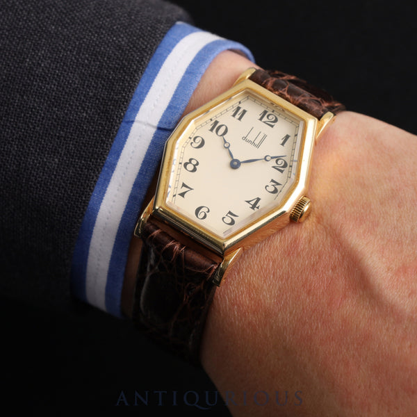 ダンヒル センテナリー オクタゴン 100周年記念モデル 手巻き Cal.- 750 革 純正尾錠(750) シルバー文字盤 箱 保証書(無記名) 250本限定 オーバーホール済み