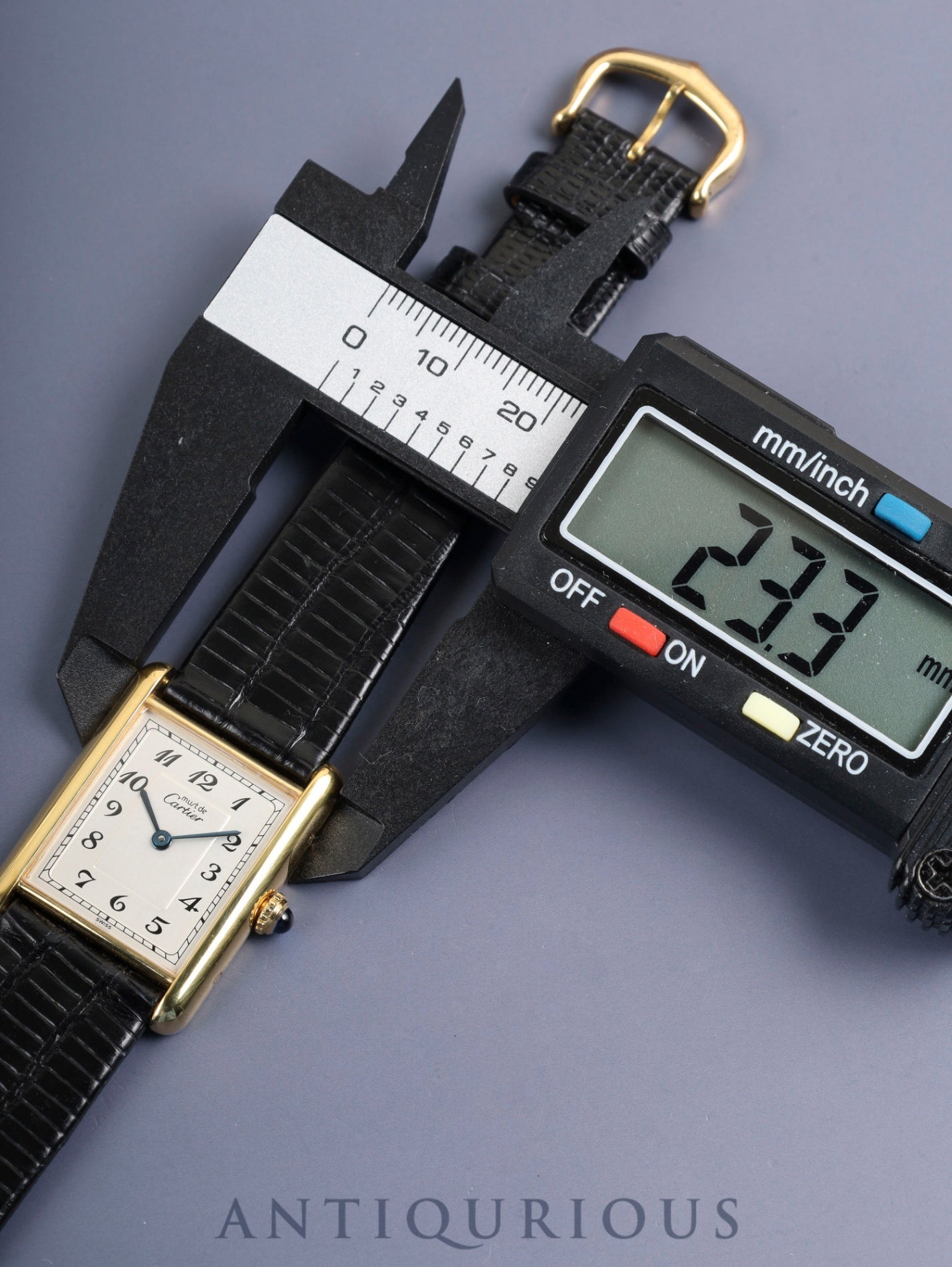 Cartier Must Tank LM 590005 Quartz Cal.690 SV925 Leather Genuine Pin Buckle (GP) Arabic Dial (SWISS marking) Overhauled Polished