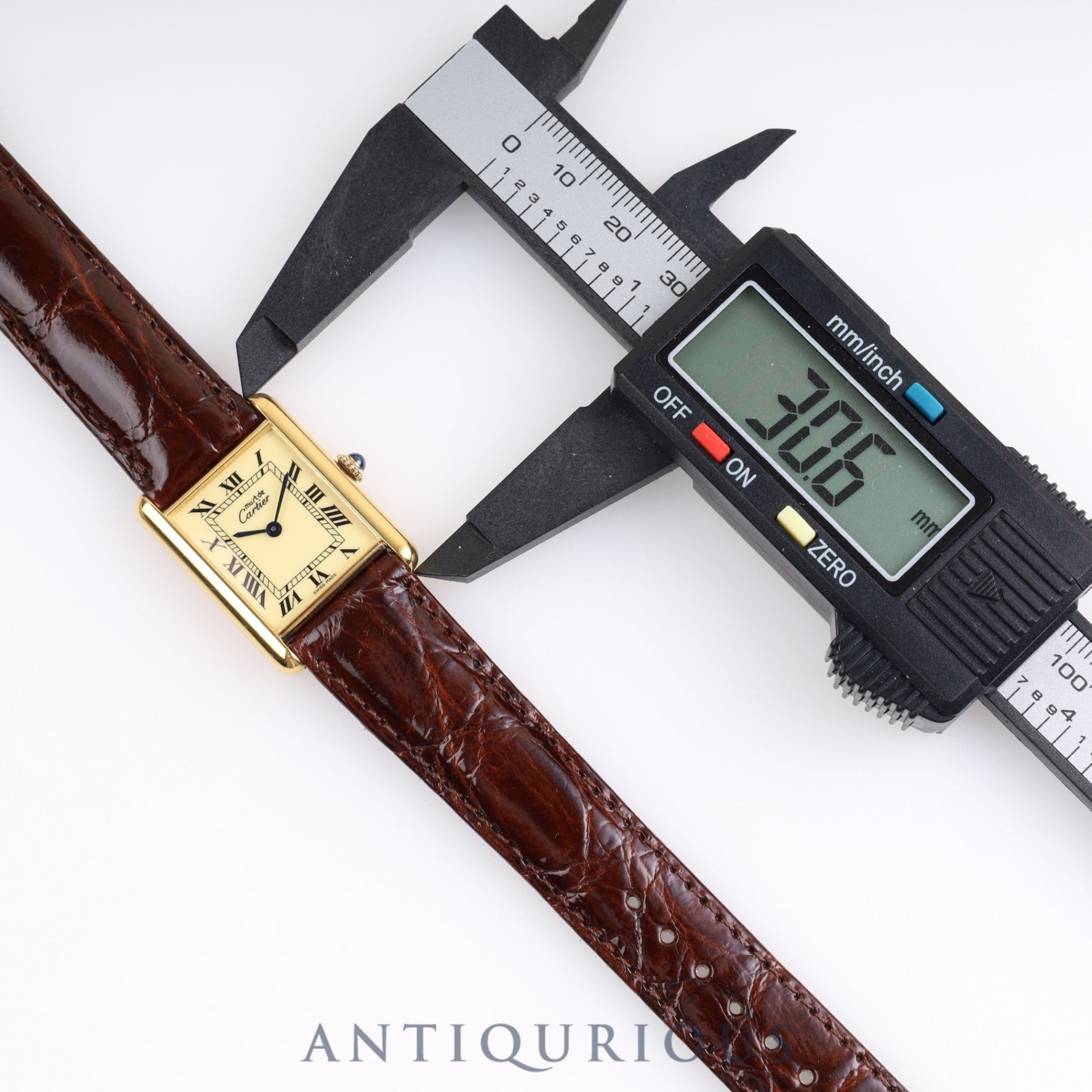 Cartier Must Tank LM Manual winding 925 Leather Genuine buckle (GP) Ivory Roman dial Box Cartier boutique complete service