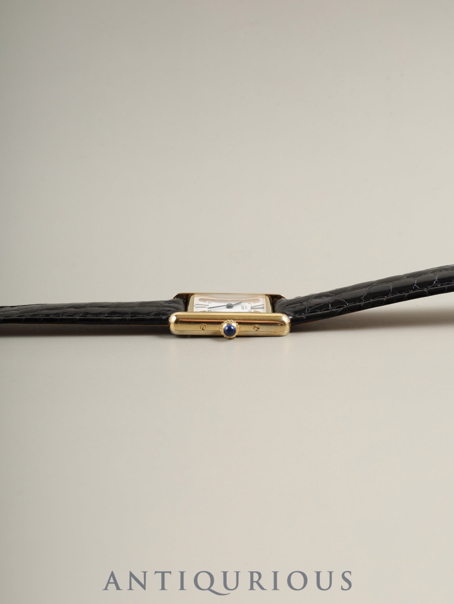 Cartier Must Tank SM 1613 Quartz SV925 Leather with original deployant buckle (GP) with Trinity dial (SWISS表記) complete service by Cartier Boutique