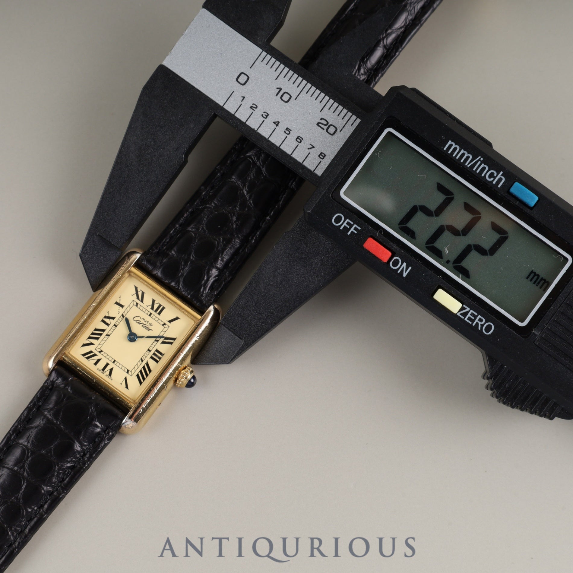 カルティエ マストタンク MM W1017354 / 2415 クォーツ Cal.057 SV925 革 純正Dバックル(GP)アイボリーローマン文字盤 保証書(2002年) オーバーホール済み