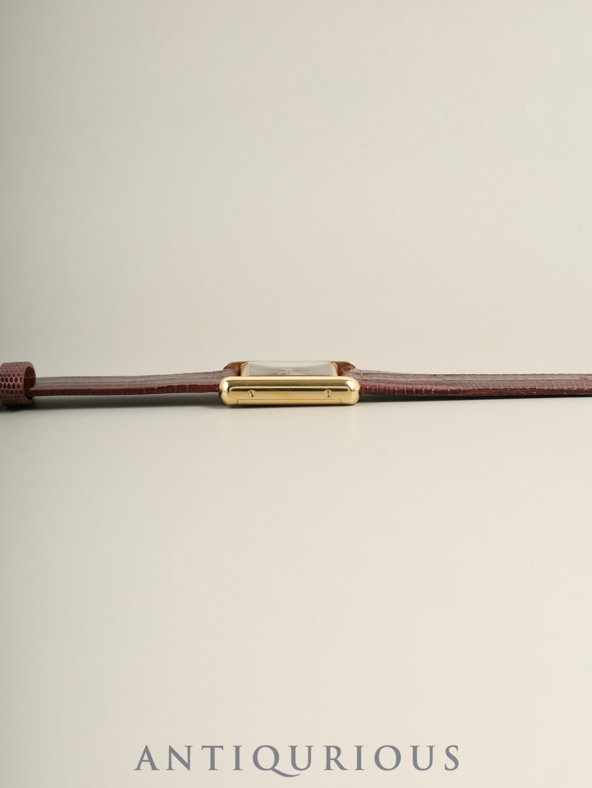 カルティエ マストタンク SM 3 手巻き Cal.78-1 SV925 革 純正ピンバックル(GP) マホガニー文字盤(SWISS表記) 箱 純正レザーベルト付き オーバーホール済み